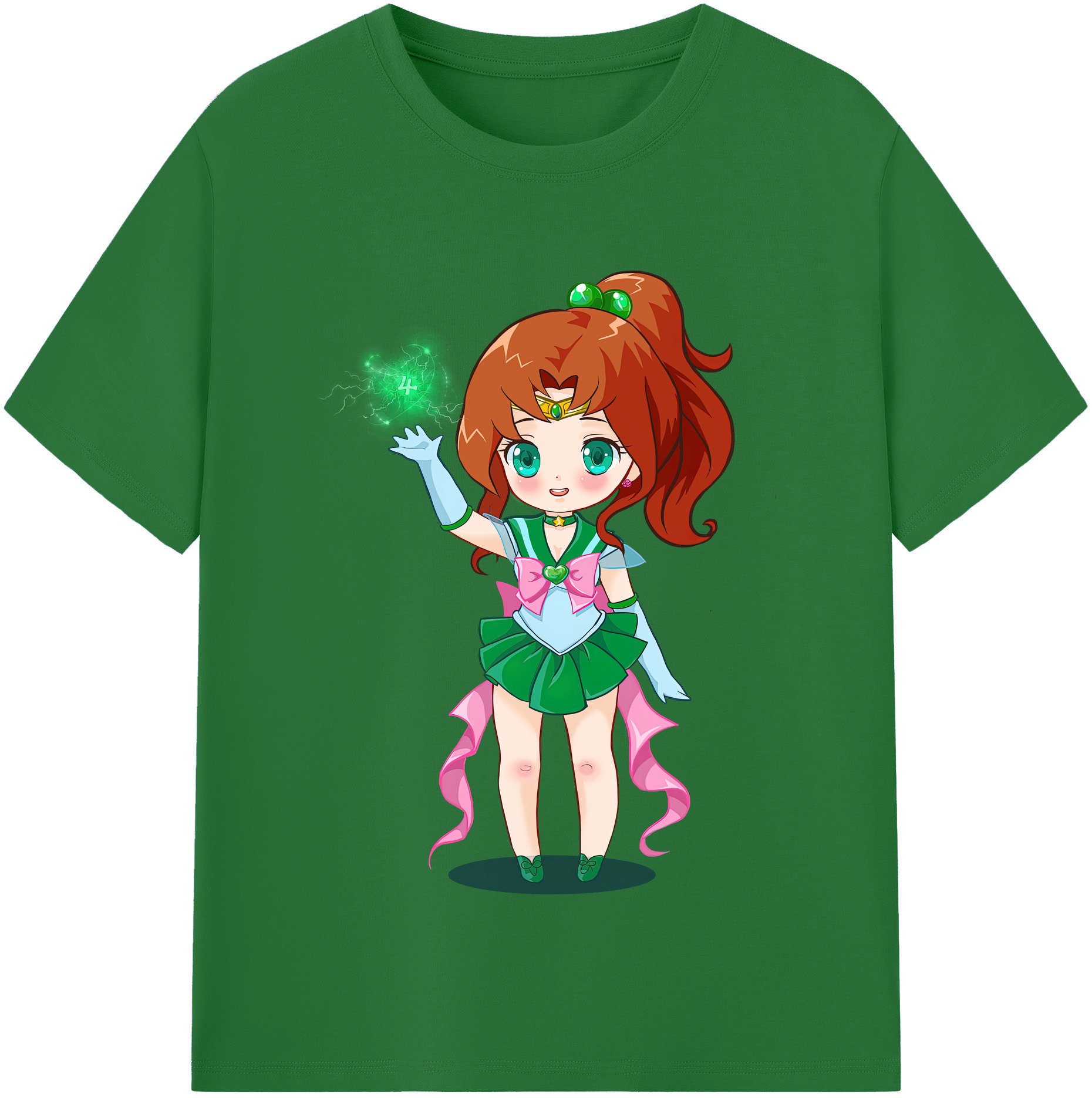 （画像用） 美少女戦士セーラームーン 木野 まこと きの まこと Sailor Moon Kino Makoto （セーラージュピター；Sailor Jupiter） 綿100％半袖Tシャツ（フロントプリント）