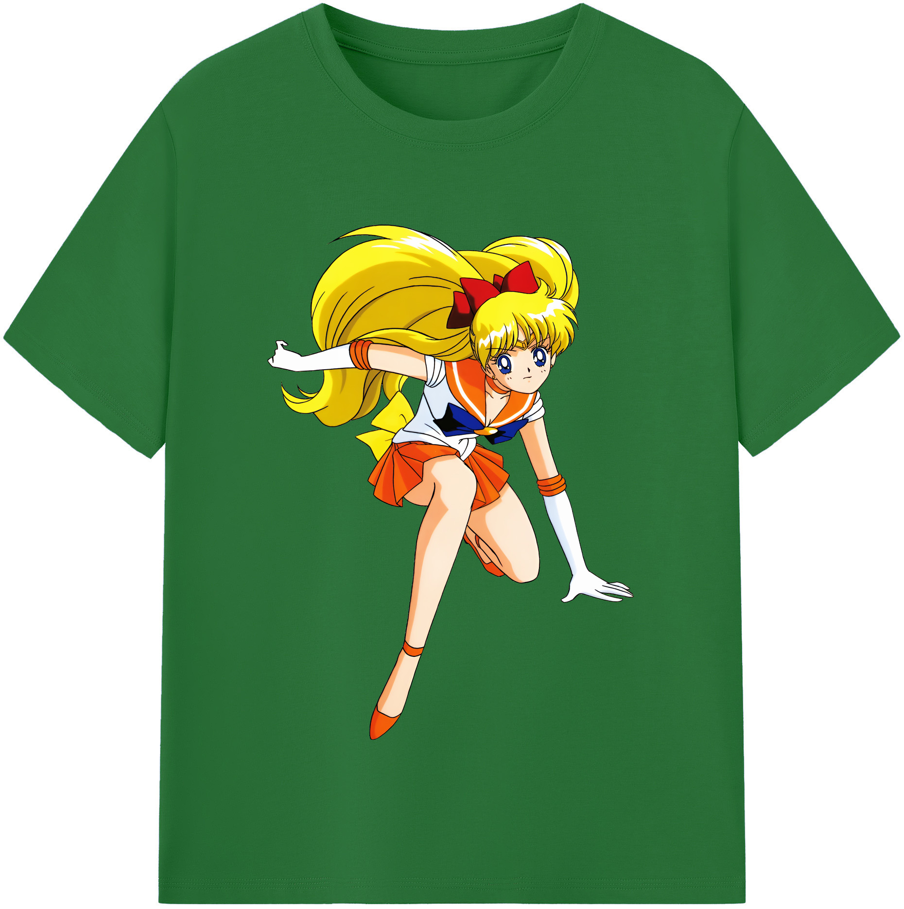 （画像用） 美少女戦士セーラームーン 愛野 美奈子 あいの みなこ Sailor Moon Aino Minako 綿100％半袖Tシャツ（フロントプリント）
