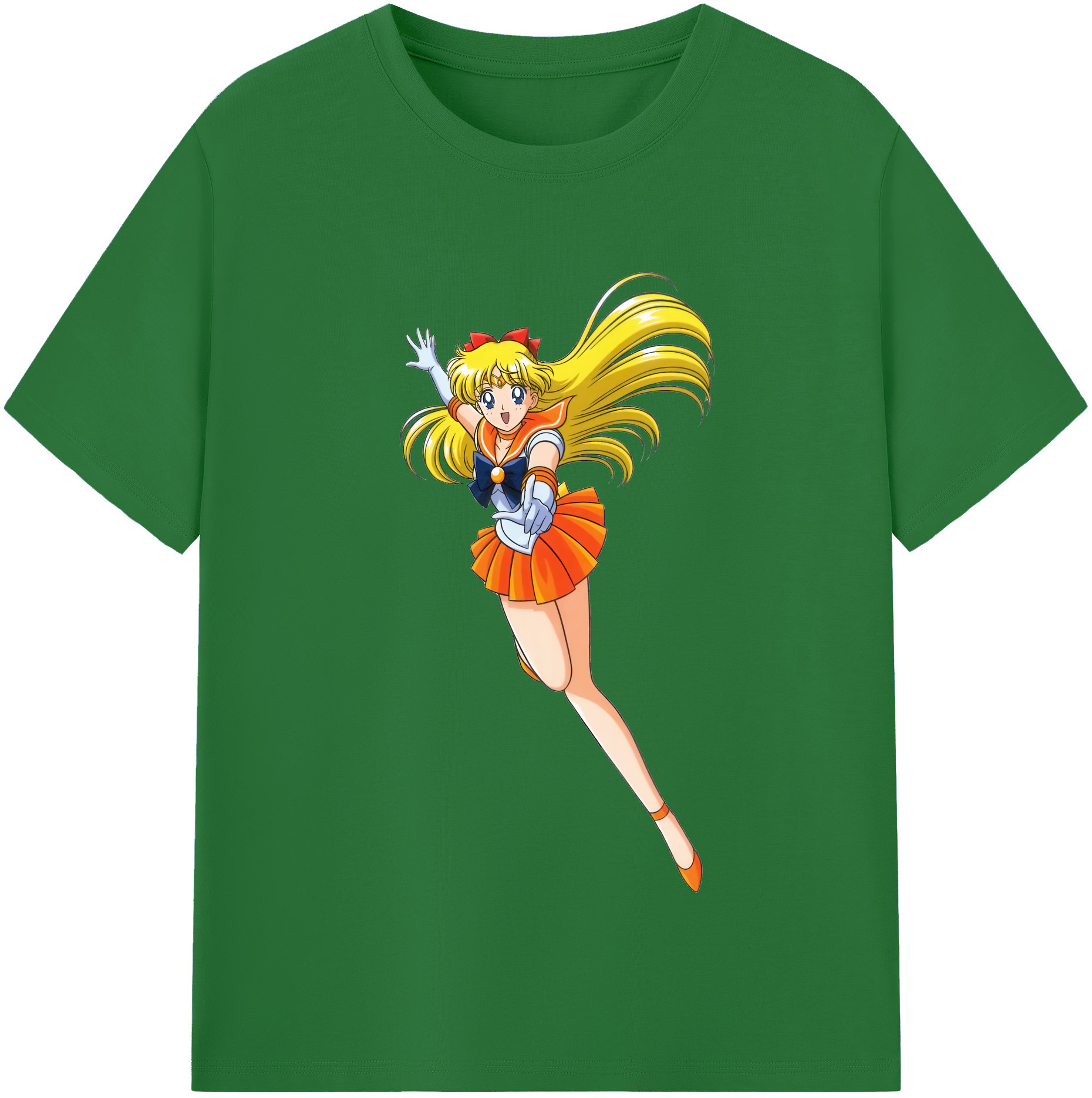 （画像用） 美少女戦士セーラームーン 愛野 美奈子 あいの みなこ Sailor Moon Aino Minako 綿100％半袖Tシャツ（フロントプリント）