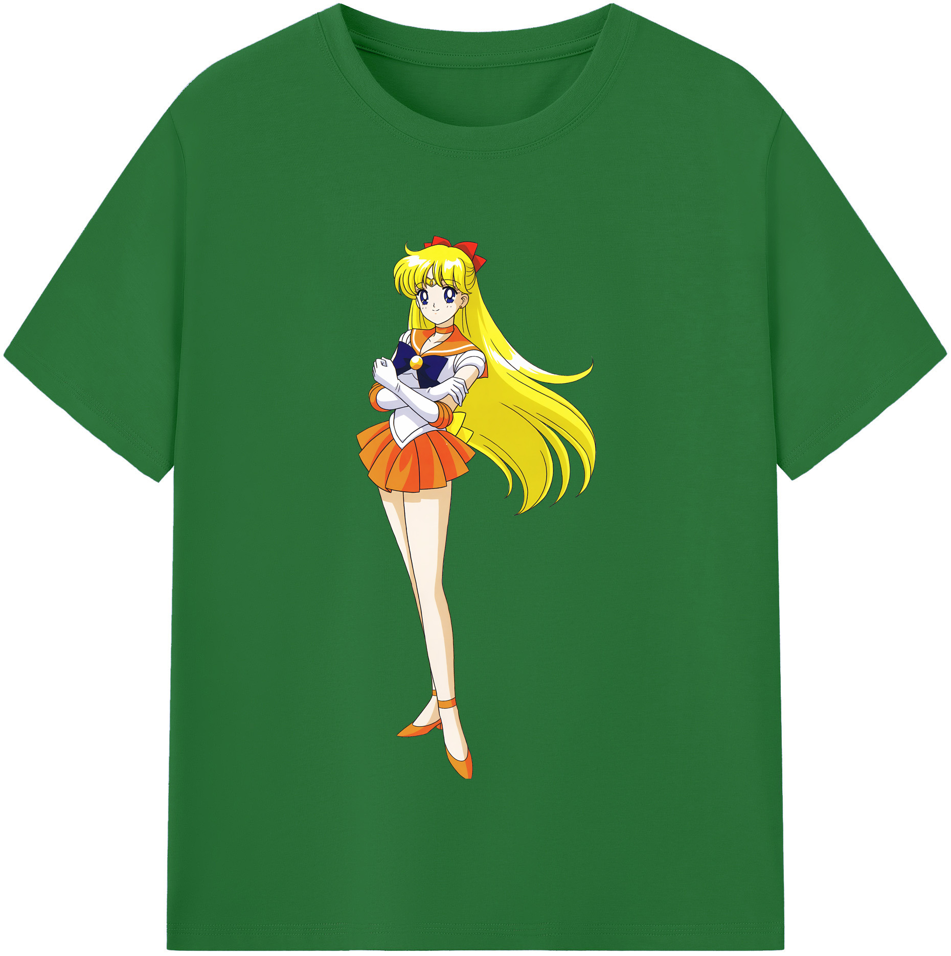 （画像用） 美少女戦士セーラームーン 愛野 美奈子 あいの みなこ Sailor Moon Aino Minako 綿100％半袖Tシャツ（フロントプリント）