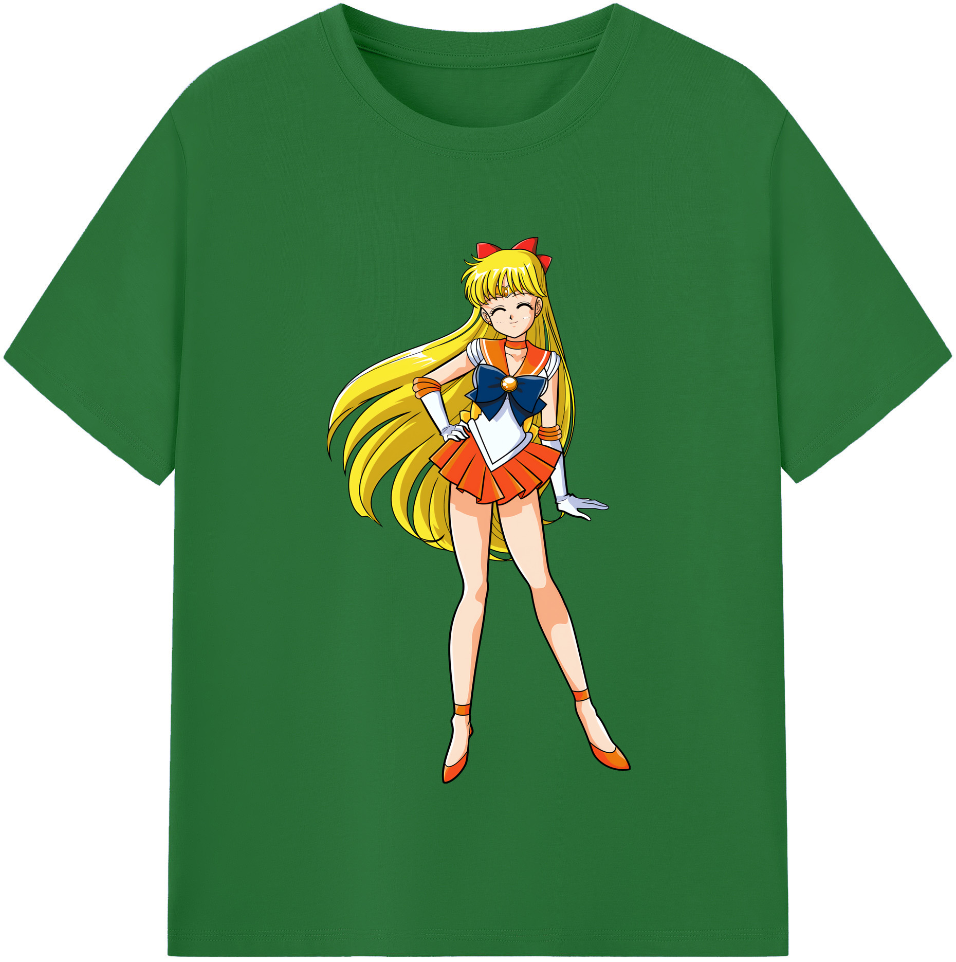 （画像用） 美少女戦士セーラームーン 愛野 美奈子 あいの みなこ Sailor Moon Aino Minako 綿100％半袖Tシャツ（フロントプリント）