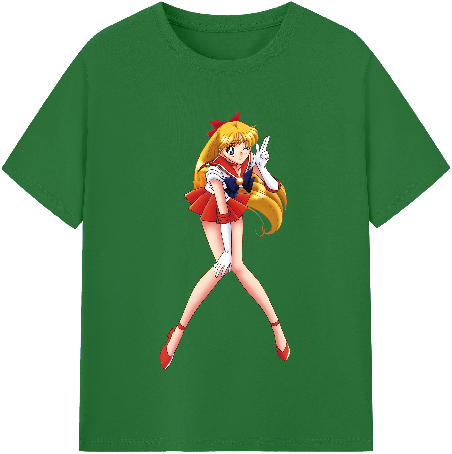 （画像用） 美少女戦士セーラームーン 愛野 美奈子 あいの みなこ Sailor Moon Aino Minako 綿100％半袖Tシャツ（フロントプリント）