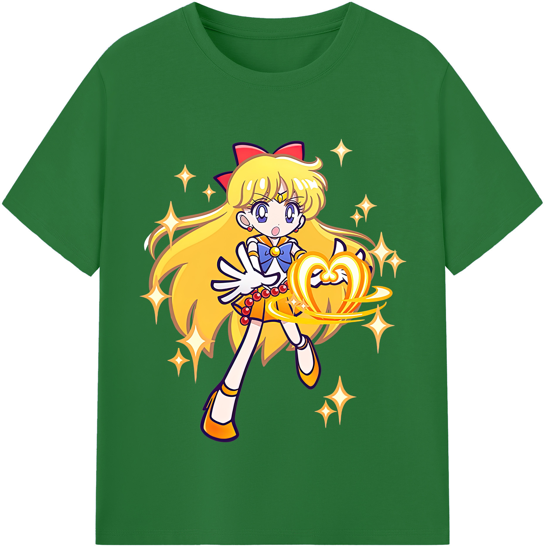 （画像用） 美少女戦士セーラームーン 愛野 美奈子 あいの みなこ Sailor Moon Aino Minako 綿100％半袖Tシャツ（フロントプリント）