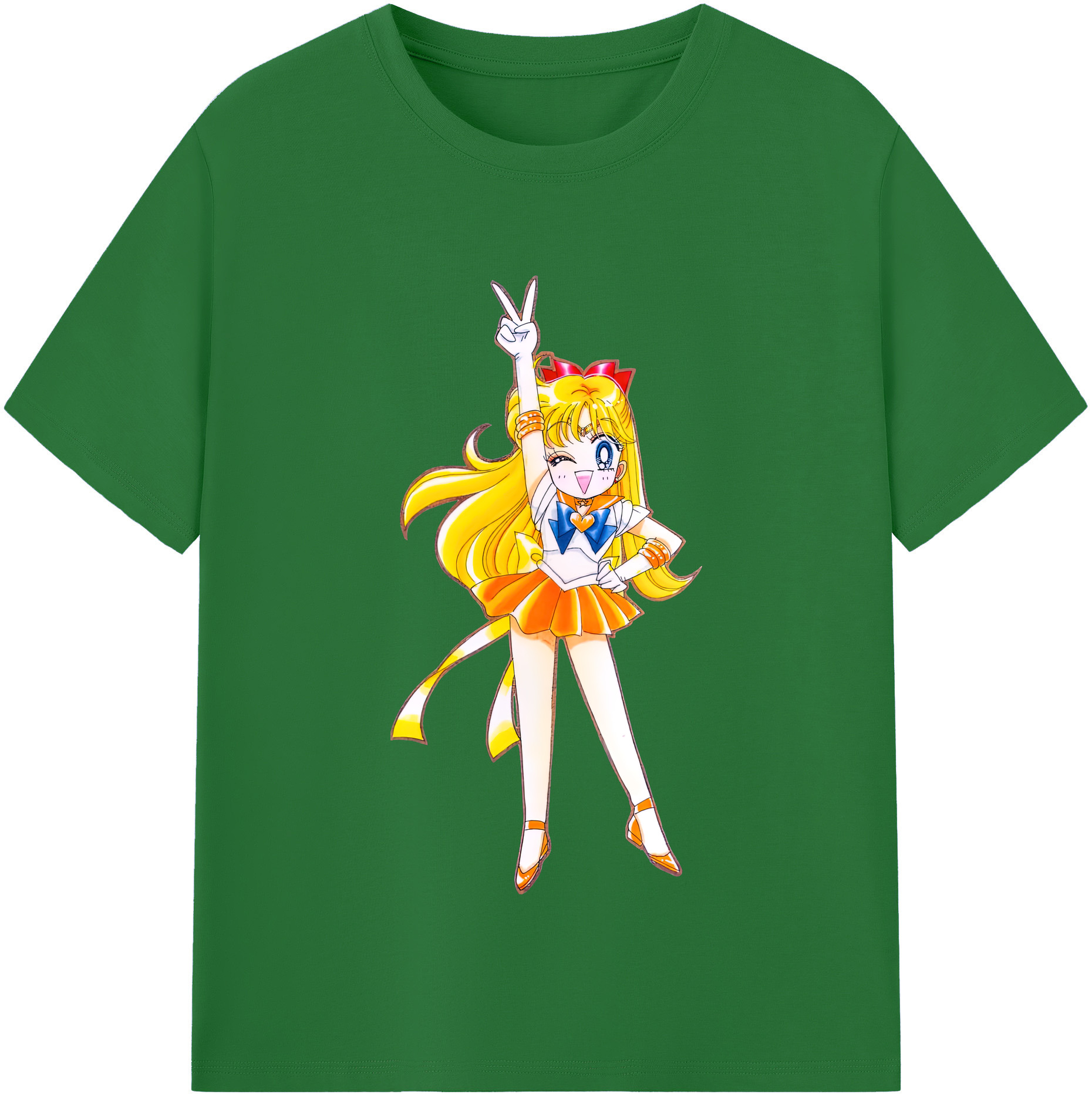 （画像用） 美少女戦士セーラームーン 愛野 美奈子 あいの みなこ Sailor Moon Aino Minako 綿100％半袖Tシャツ（フロントプリント）