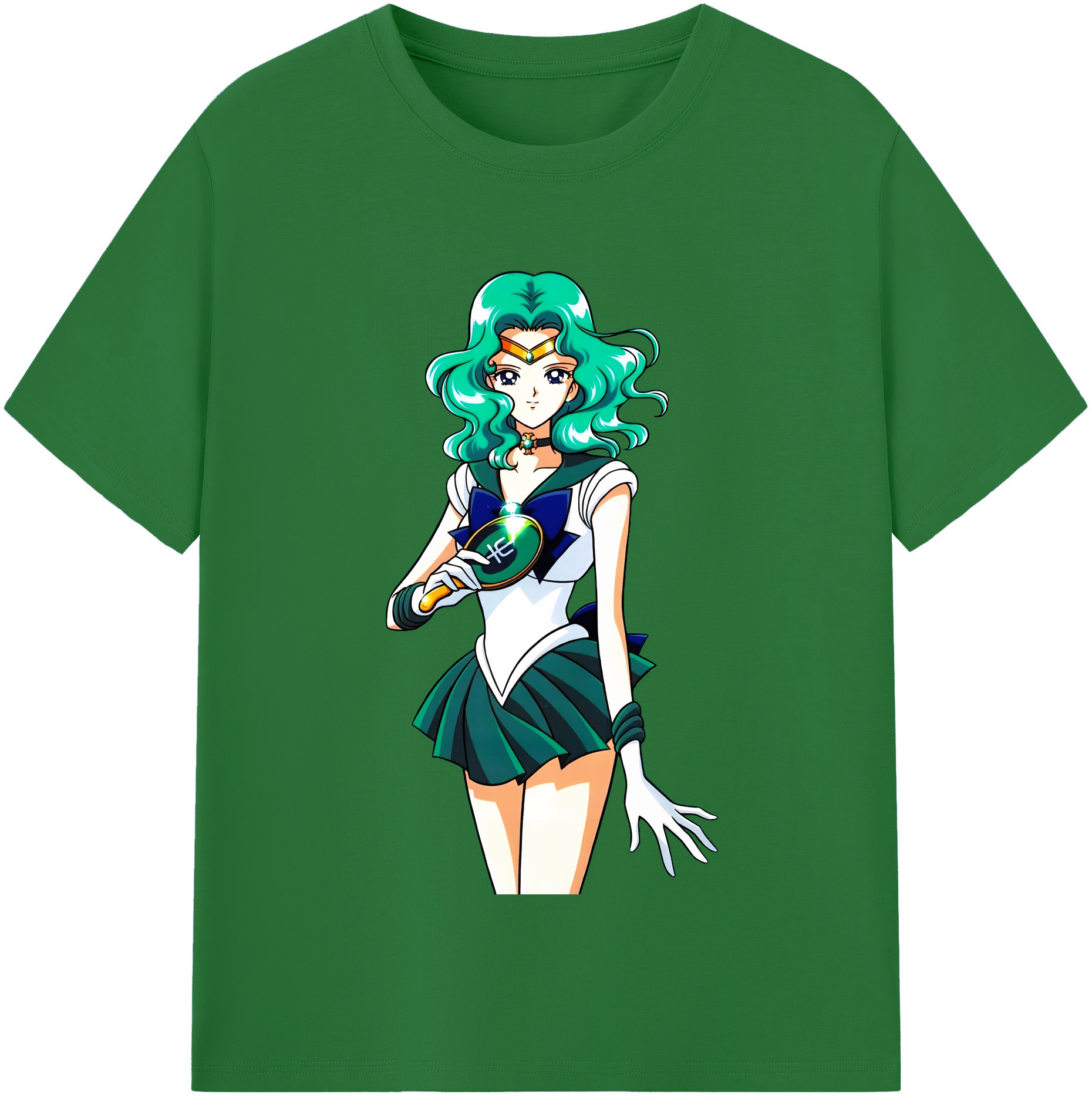 （画像用） 美少女戦士セーラームーン 海王 みちる（かいおう みちる） Sailor Moon Kaiou Michiru 綿100％半袖Tシャツ（フロントプリント）
