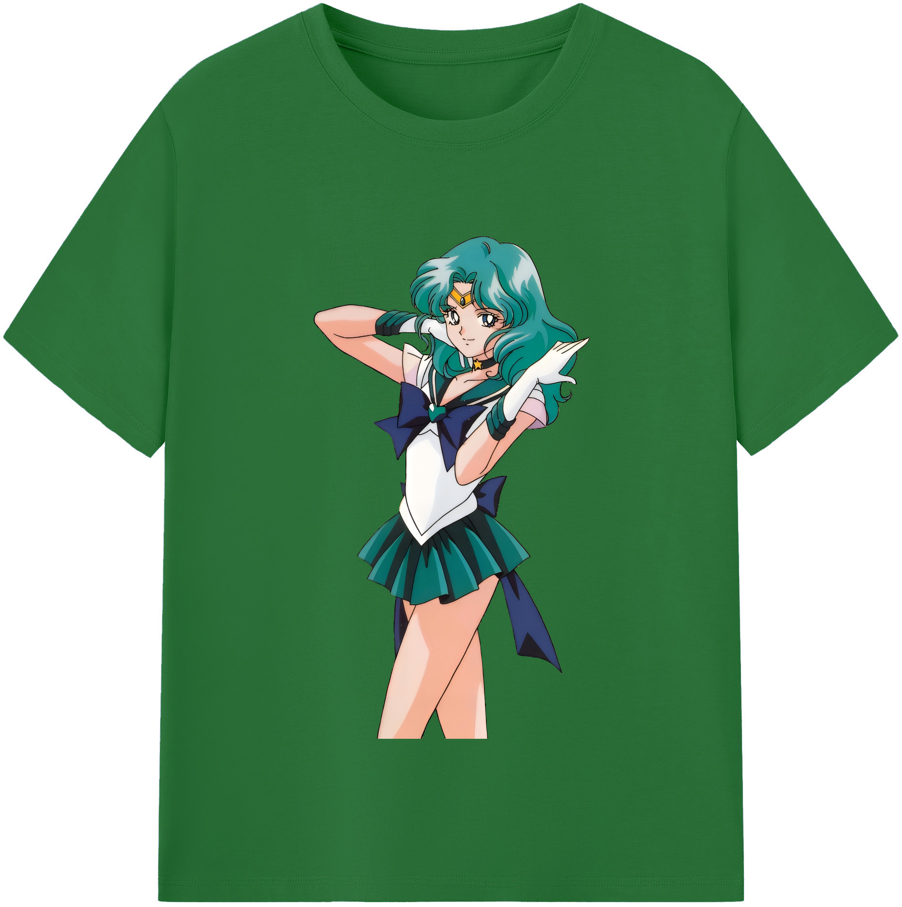 （画像用） 美少女戦士セーラームーン 海王 みちる（かいおう みちる） Sailor Moon Kaiou Michiru 綿100％半袖Tシャツ（フロントプリント）