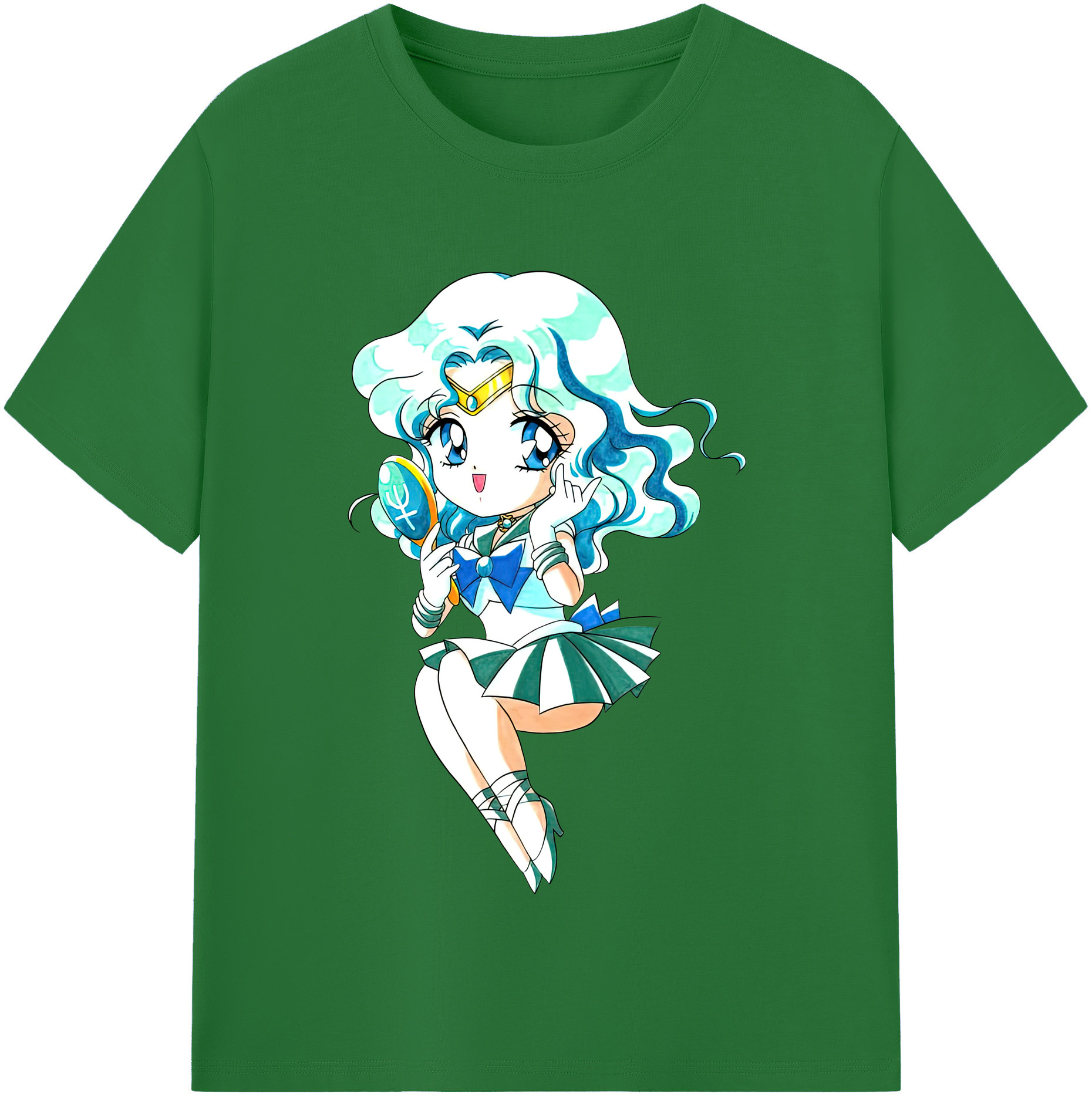 （画像用） 美少女戦士セーラームーン 海王 みちる（かいおう みちる） Sailor Moon Kaiou Michiru 綿100％半袖Tシャツ（フロントプリント）