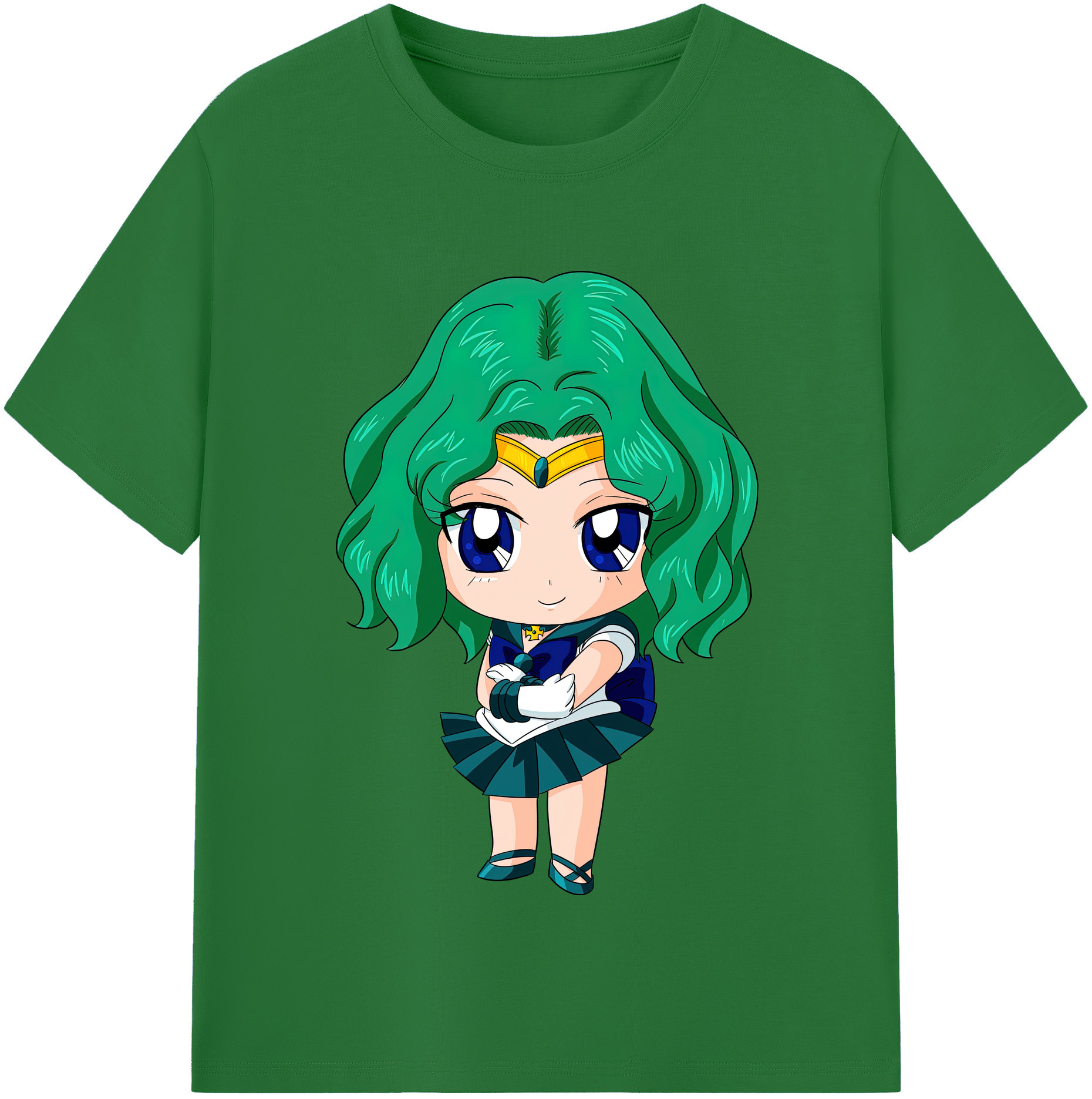 （画像用） 美少女戦士セーラームーン 海王 みちる（かいおう みちる） Sailor Moon Kaiou Michiru 綿100％半袖Tシャツ（フロントプリント）
