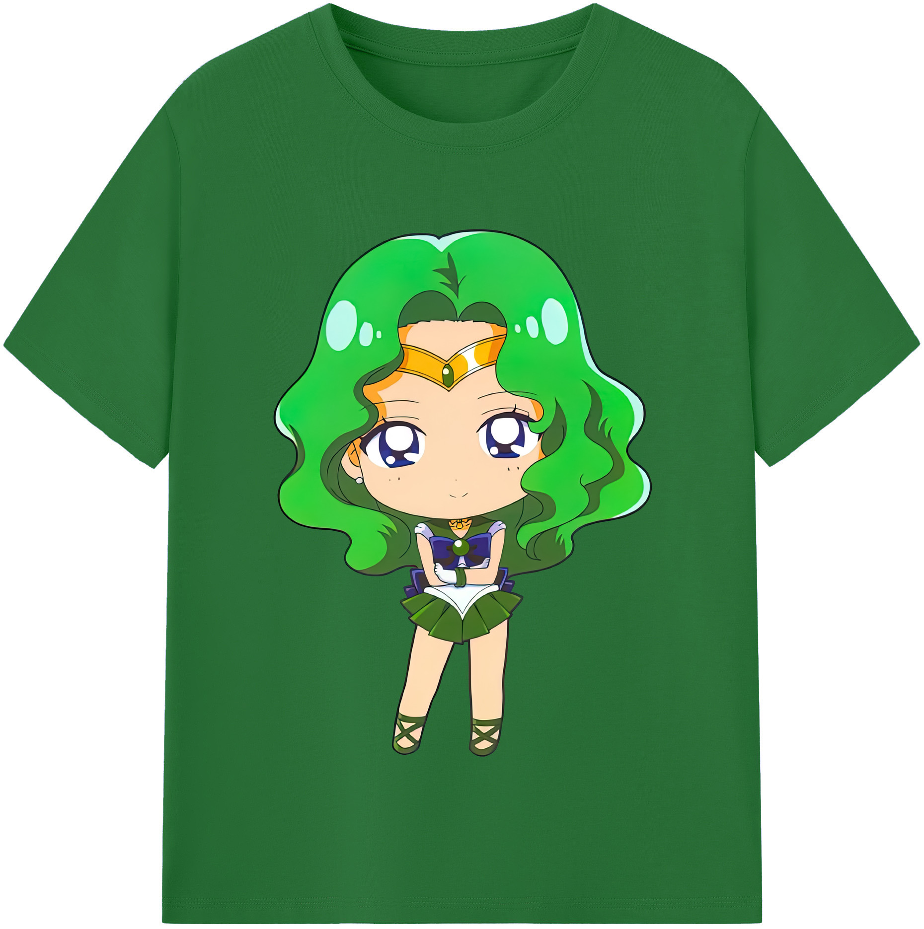 （画像用） 美少女戦士セーラームーン 海王 みちる（かいおう みちる） Sailor Moon Kaiou Michiru 綿100％半袖Tシャツ（フロントプリント）