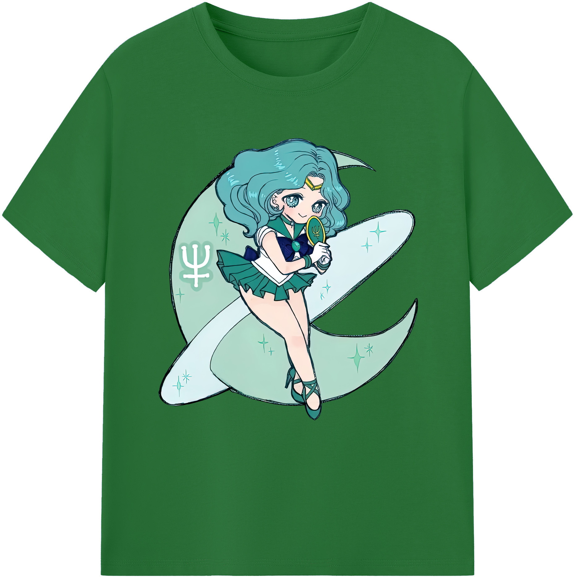 （画像用） 美少女戦士セーラームーン 海王 みちる（かいおう みちる） Sailor Moon Kaiou Michiru 綿100％半袖Tシャツ（フロントプリント）