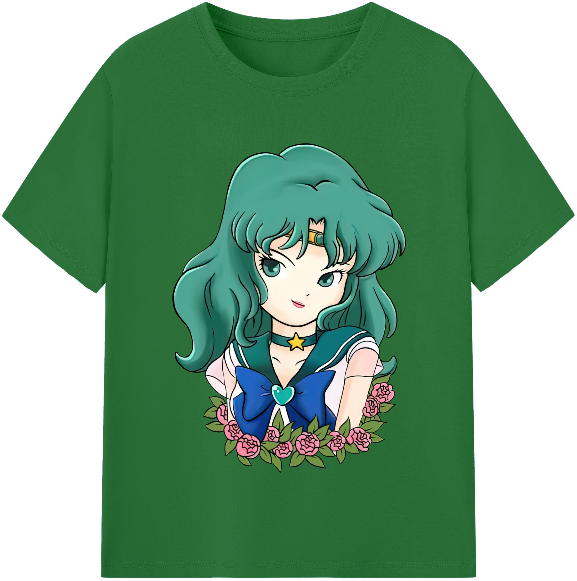 （画像用） 美少女戦士セーラームーン 海王 みちる（かいおう みちる） Sailor Moon Kaiou Michiru 綿100％半袖Tシャツ（フロントプリント）