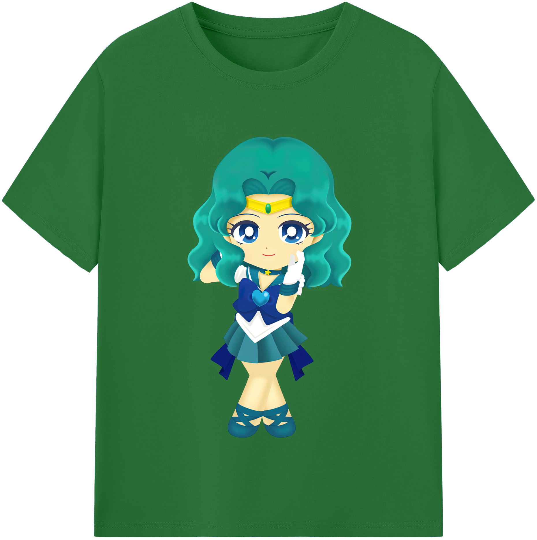 （画像用） 美少女戦士セーラームーン 海王 みちる（かいおう みちる） Sailor Moon Kaiou Michiru 綿100％半袖Tシャツ（フロントプリント）