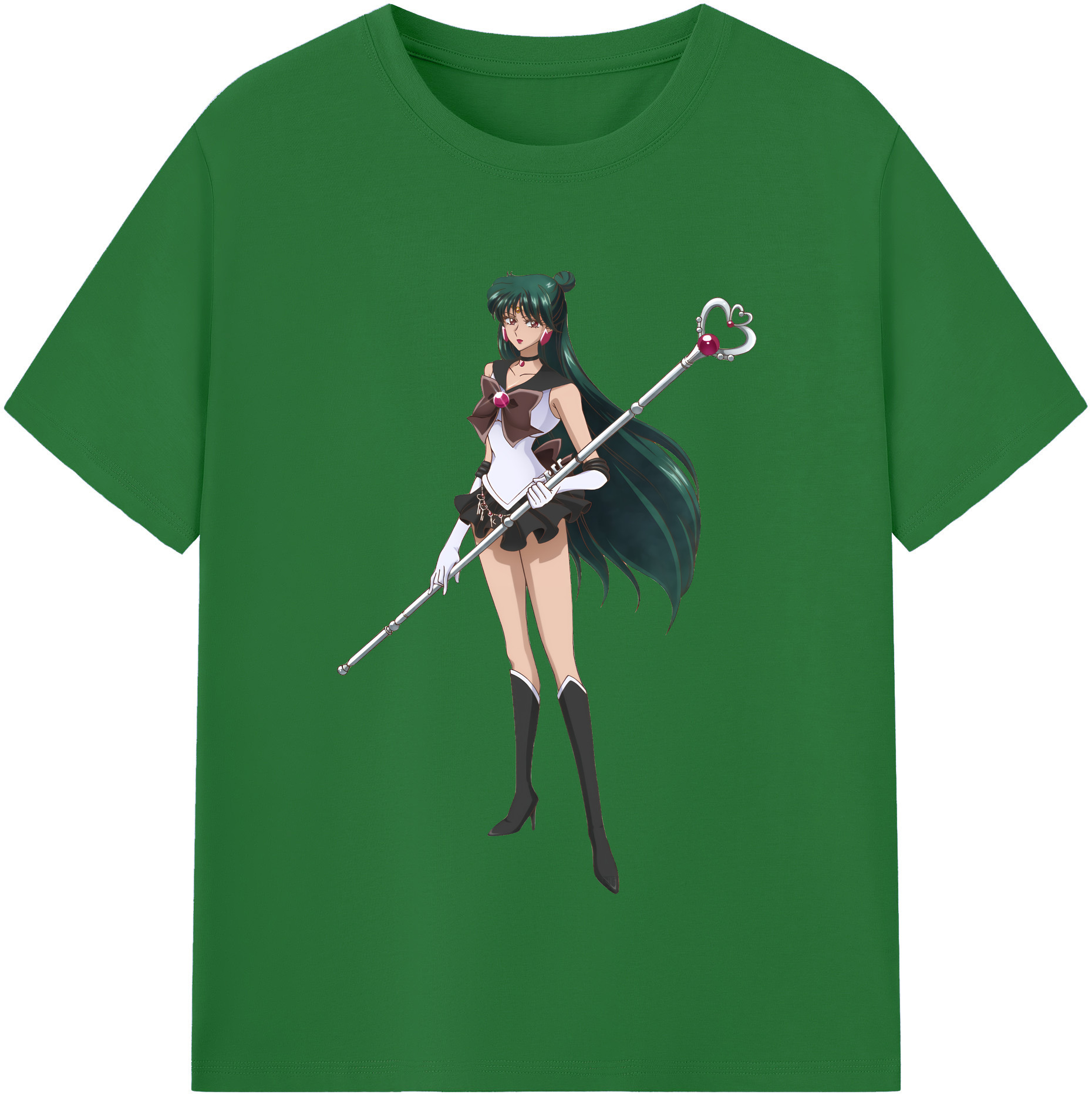 （画像用） 美少女戦士セーラームーン 冥王せつな Sailor Moon Meiou Setsuna 綿100％半袖Tシャツ（フロントプリント）