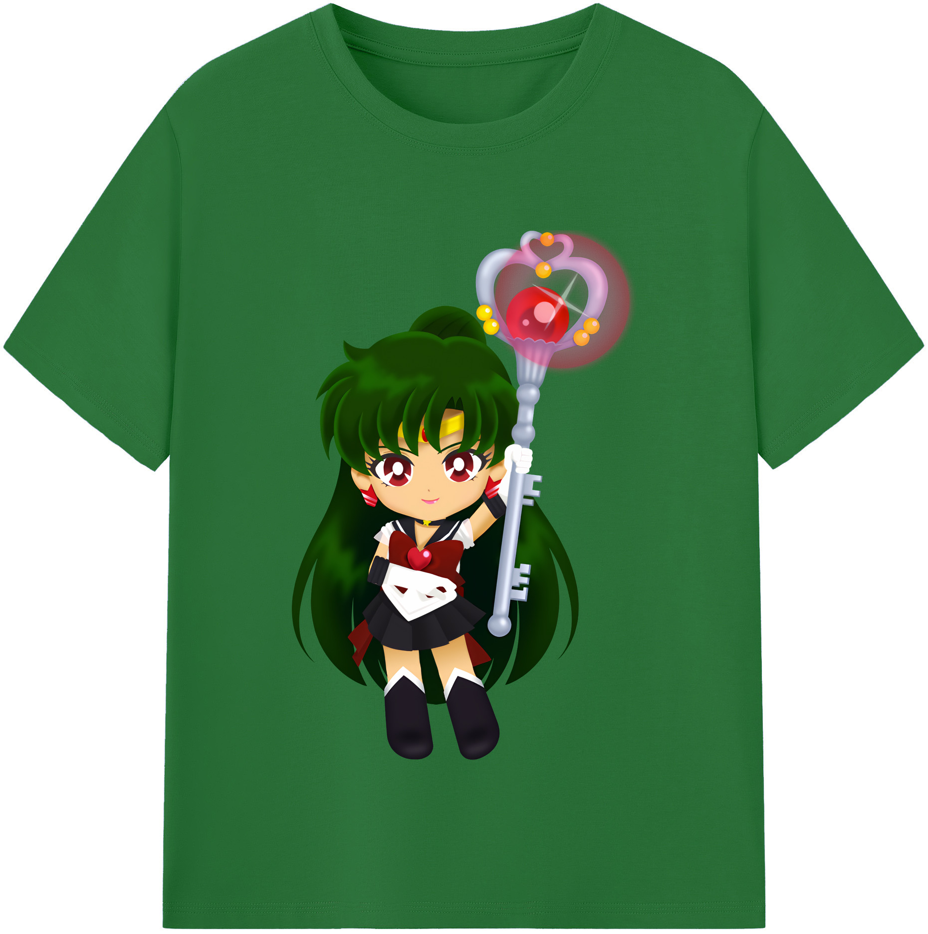 （画像用） 美少女戦士セーラームーン 冥王せつな Sailor Moon Meiou Setsuna 綿100％半袖Tシャツ（フロントプリント）
