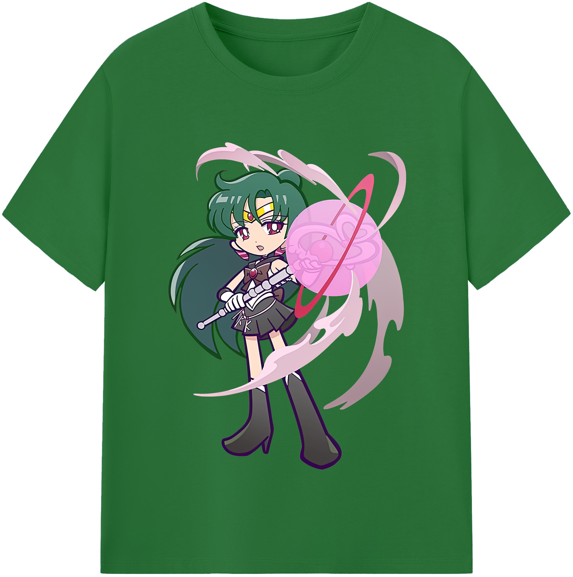 （画像用） 美少女戦士セーラームーン 冥王せつな Sailor Moon Meiou Setsuna 綿100％半袖Tシャツ（フロントプリント）