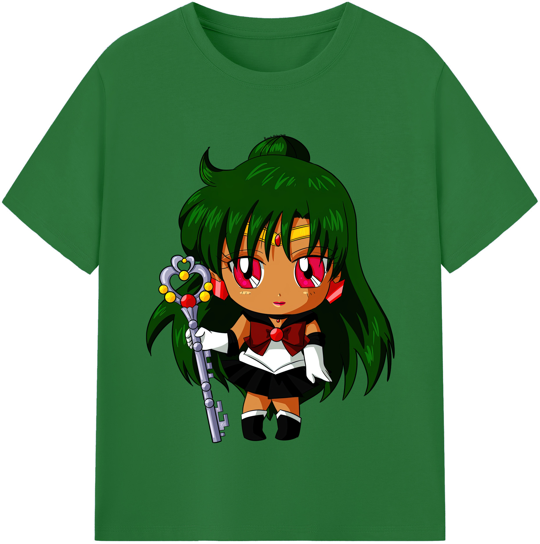 （画像用） 美少女戦士セーラームーン 冥王せつな Sailor Moon Meiou Setsuna 綿100％半袖Tシャツ（フロントプリント）