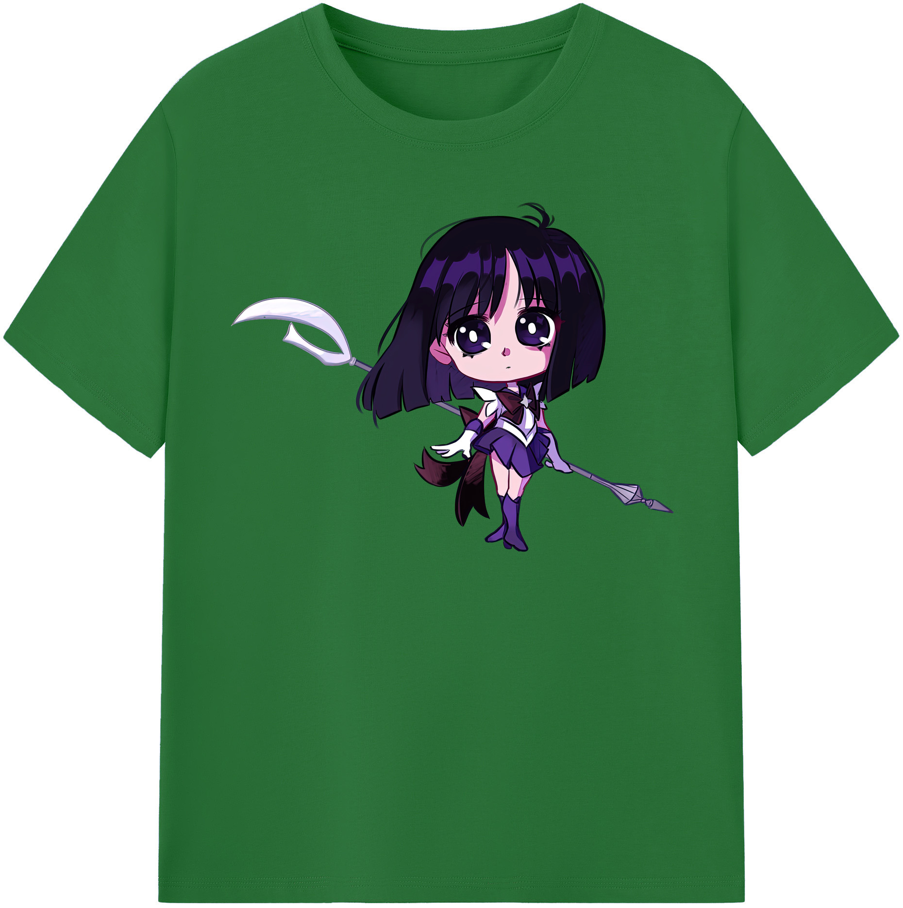 （画像用） 美少女戦士セーラームーン 土萠ほたる Sailor Moon Tomoe Hotaru （セーラーサターン；Sailor Saturn） 綿100％半袖Tシャツ（フロントプリント）