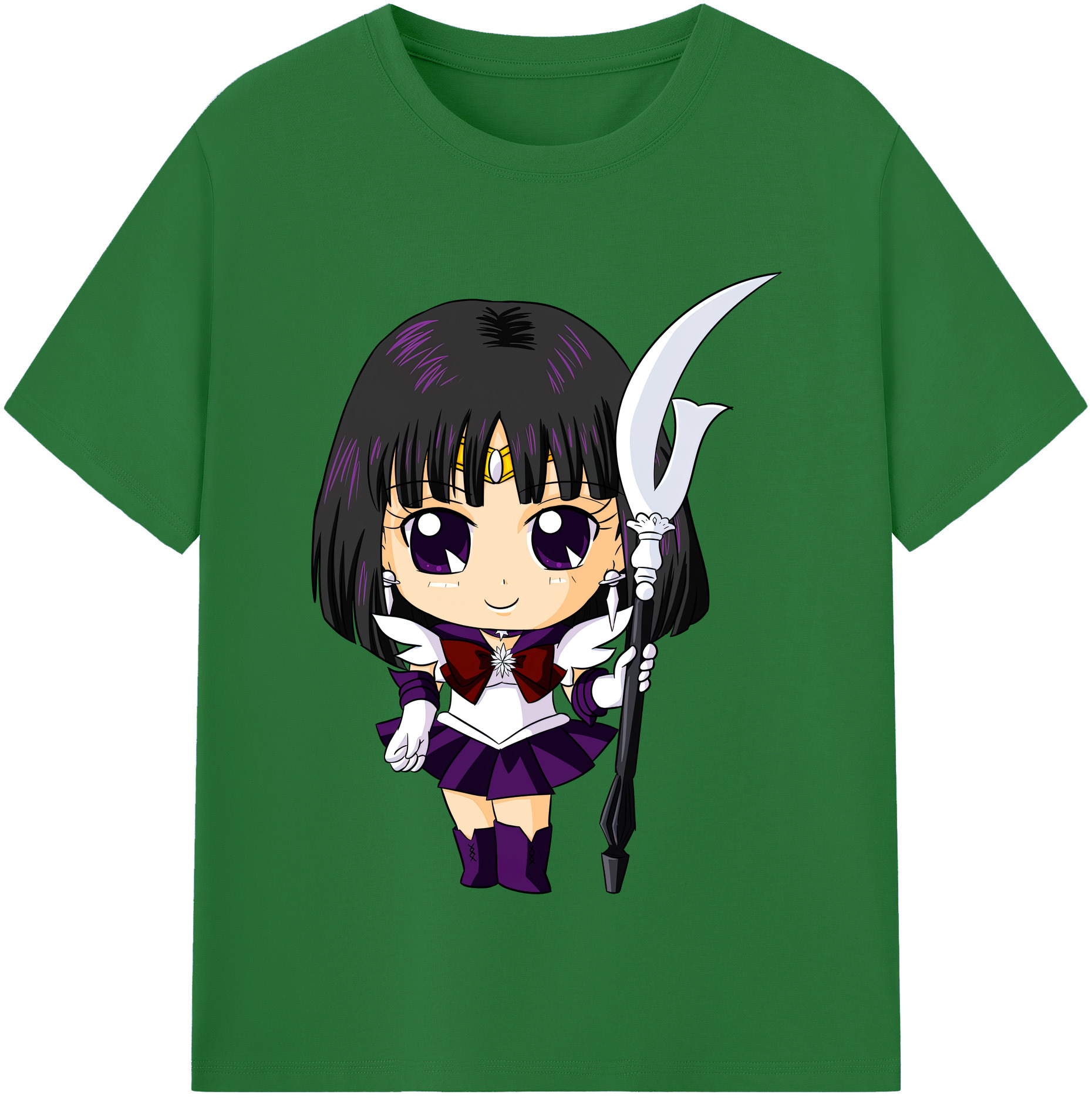 （画像用） 美少女戦士セーラームーン 土萠ほたる Sailor Moon Tomoe Hotaru （セーラーサターン；Sailor Saturn） 綿100％半袖Tシャツ（フロントプリント）