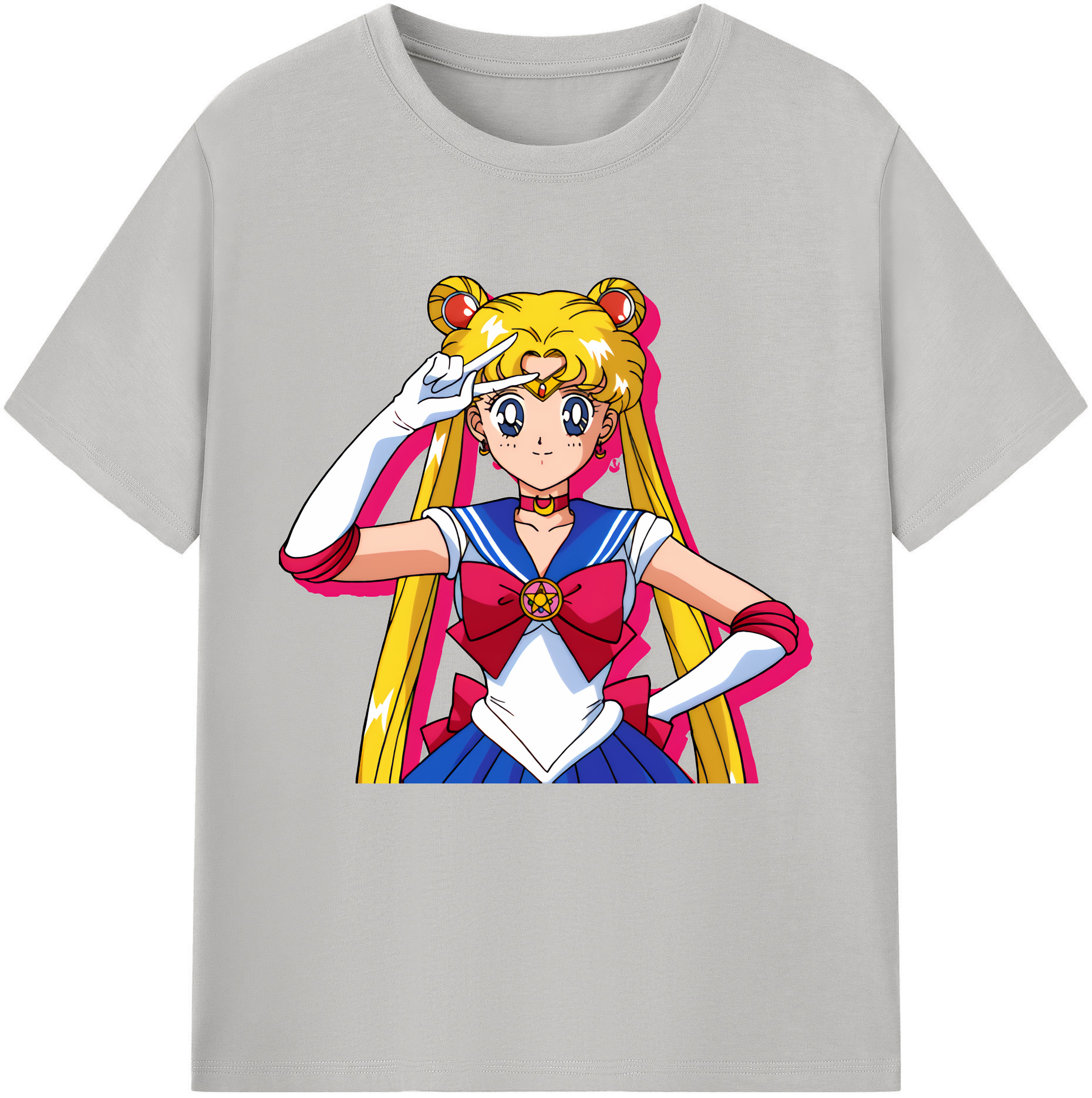 （画像用） 美少女戦士セーラームーン 月野 うさぎ つきの うさぎ Sailor Moon Tsukino Usagi 綿100％半袖Tシャツ（フロントプリント）