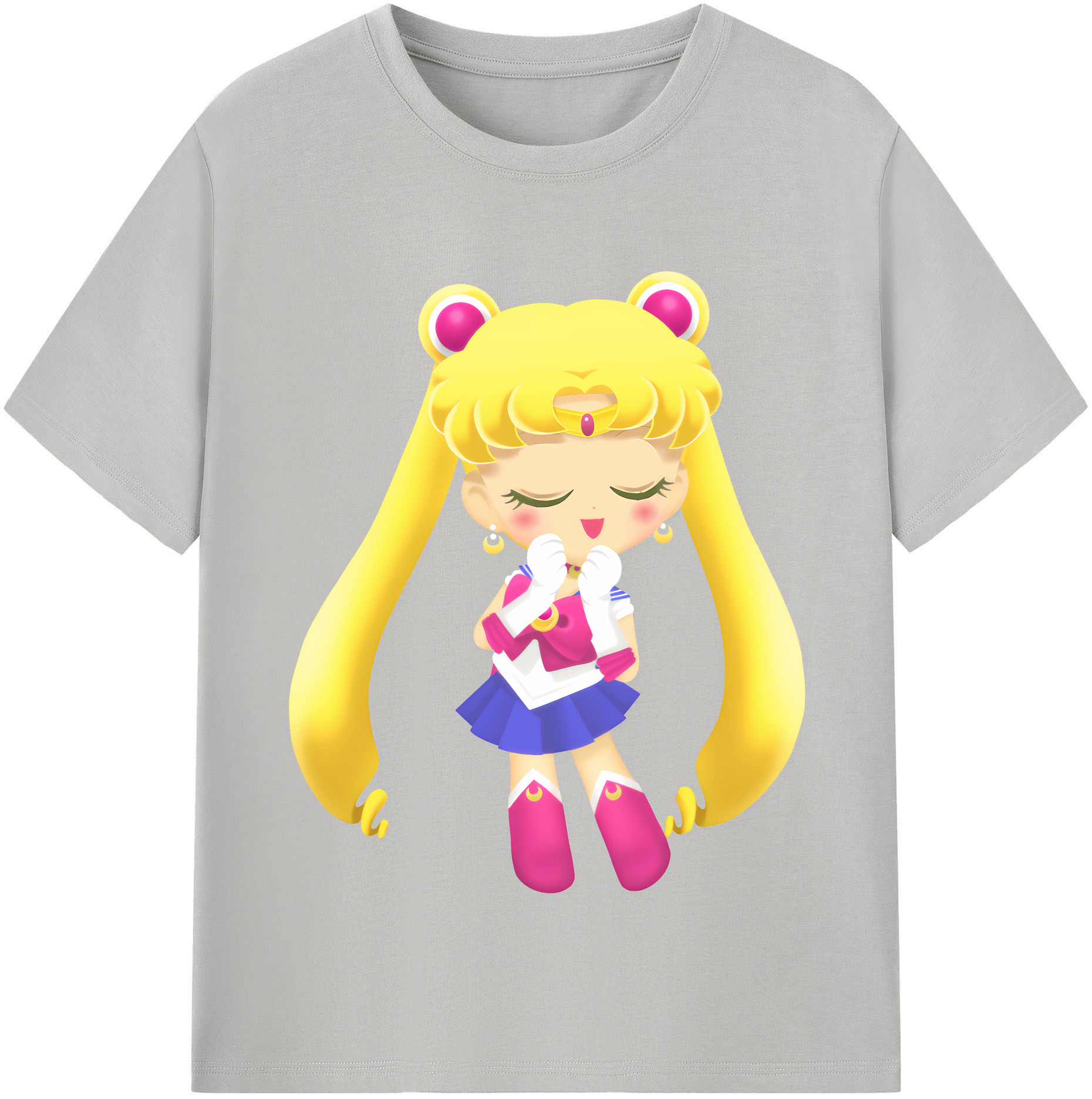 （画像用） 美少女戦士セーラームーン 月野 うさぎ つきの うさぎ Sailor Moon Tsukino Usagi 綿100％半袖Tシャツ（フロントプリント）