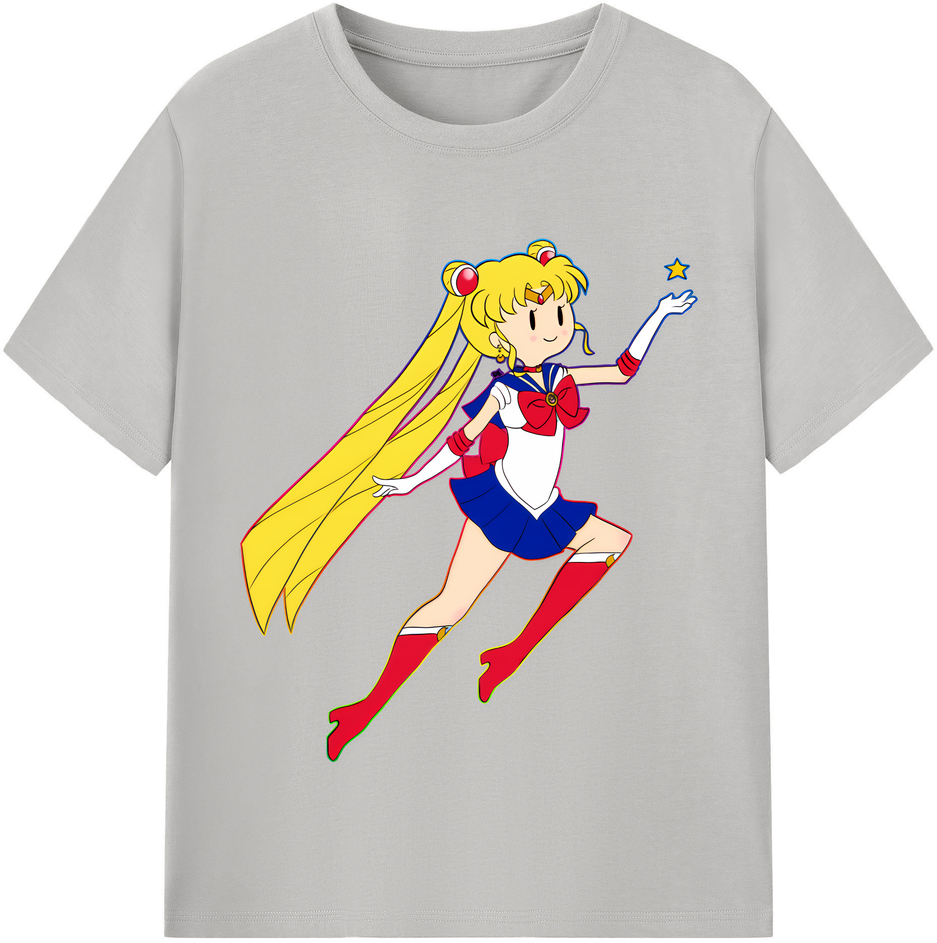 （画像用） 美少女戦士セーラームーン 月野 うさぎ つきの うさぎ Sailor Moon Tsukino Usagi 綿100％半袖Tシャツ（フロントプリント）