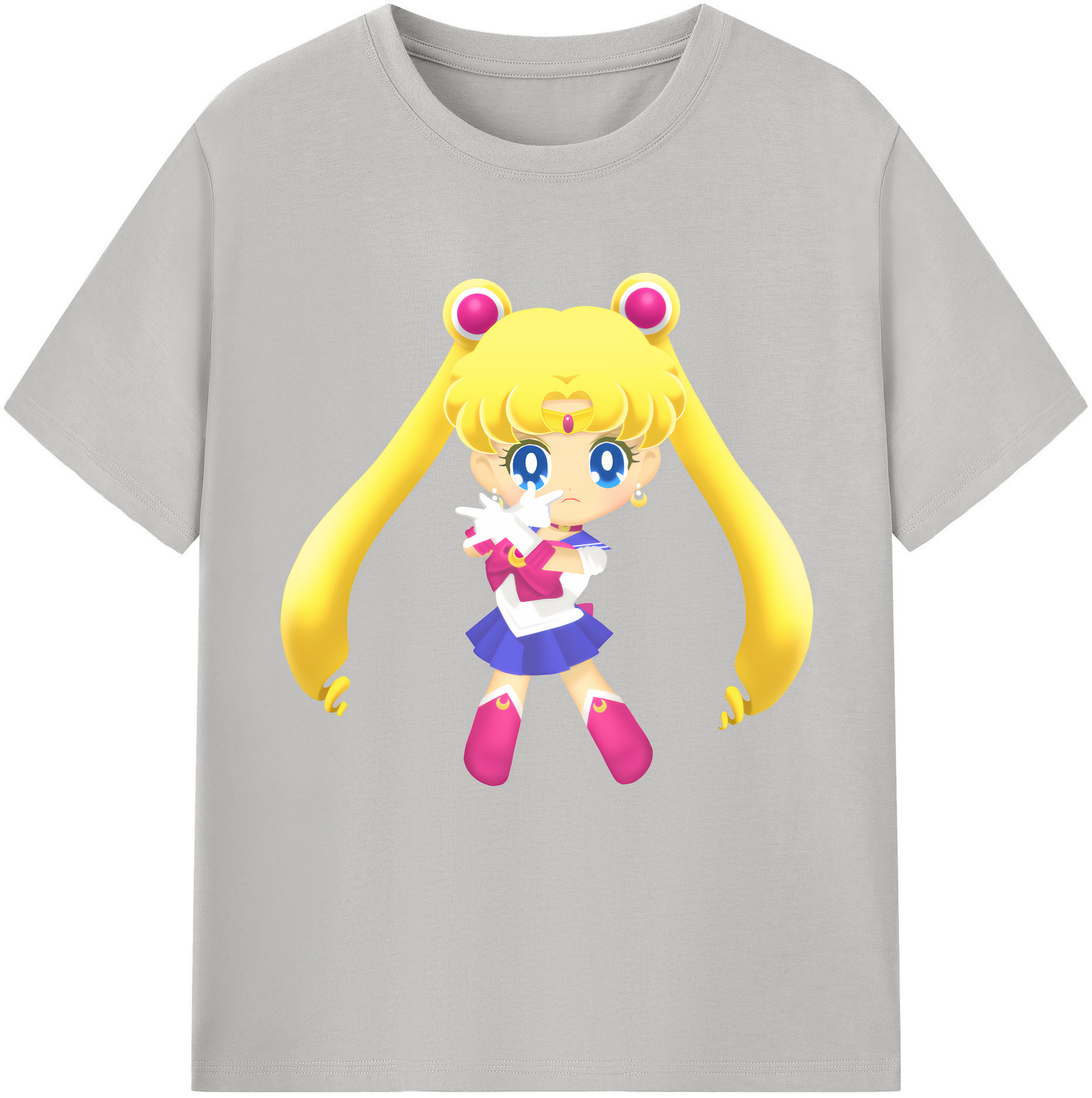 （画像用） 美少女戦士セーラームーン 月野 うさぎ つきの うさぎ Sailor Moon Tsukino Usagi 綿100％半袖Tシャツ（フロントプリント）