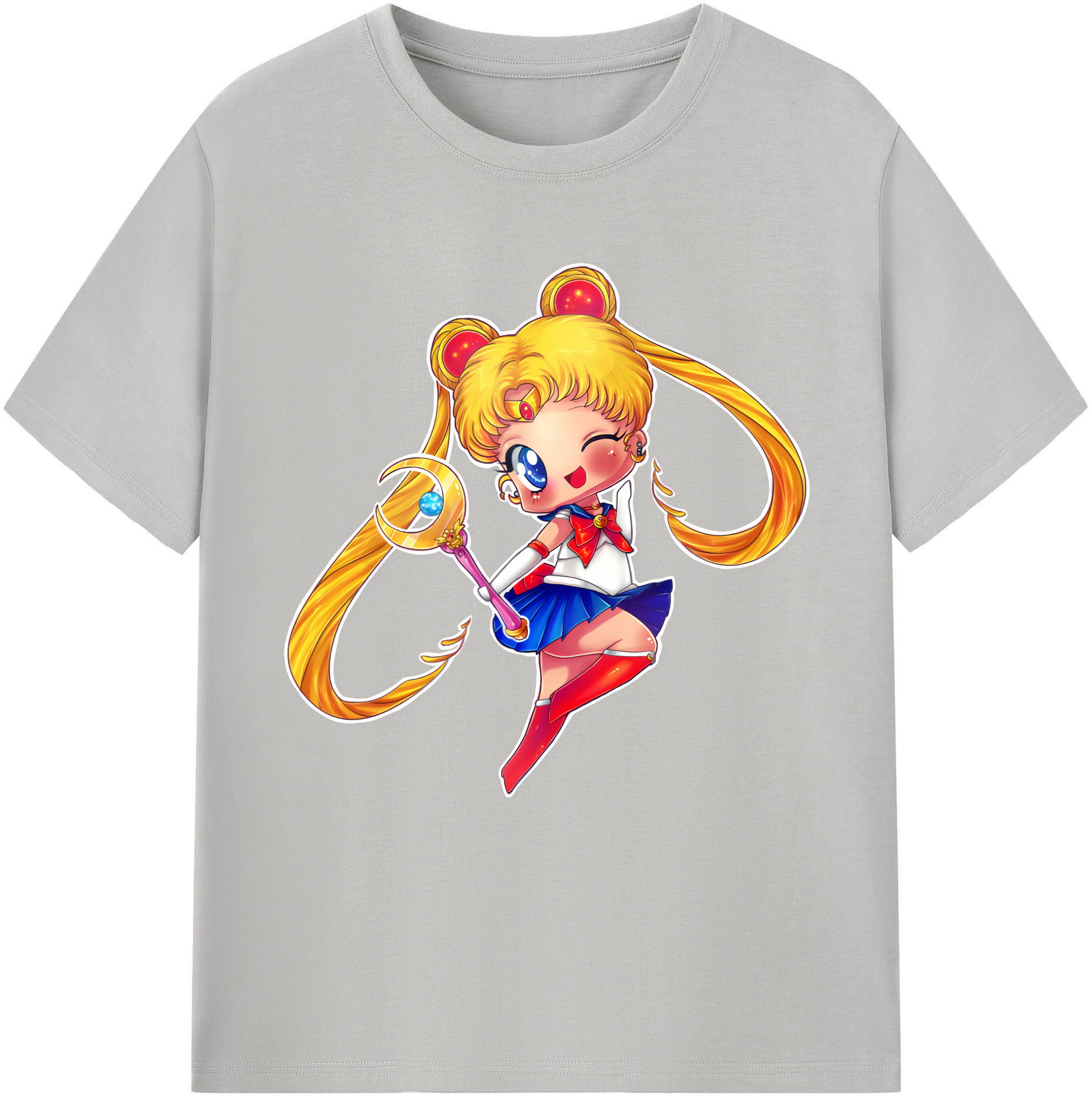 （画像用） 美少女戦士セーラームーン 月野 うさぎ つきの うさぎ Sailor Moon Tsukino Usagi 綿100％半袖Tシャツ（フロントプリント）