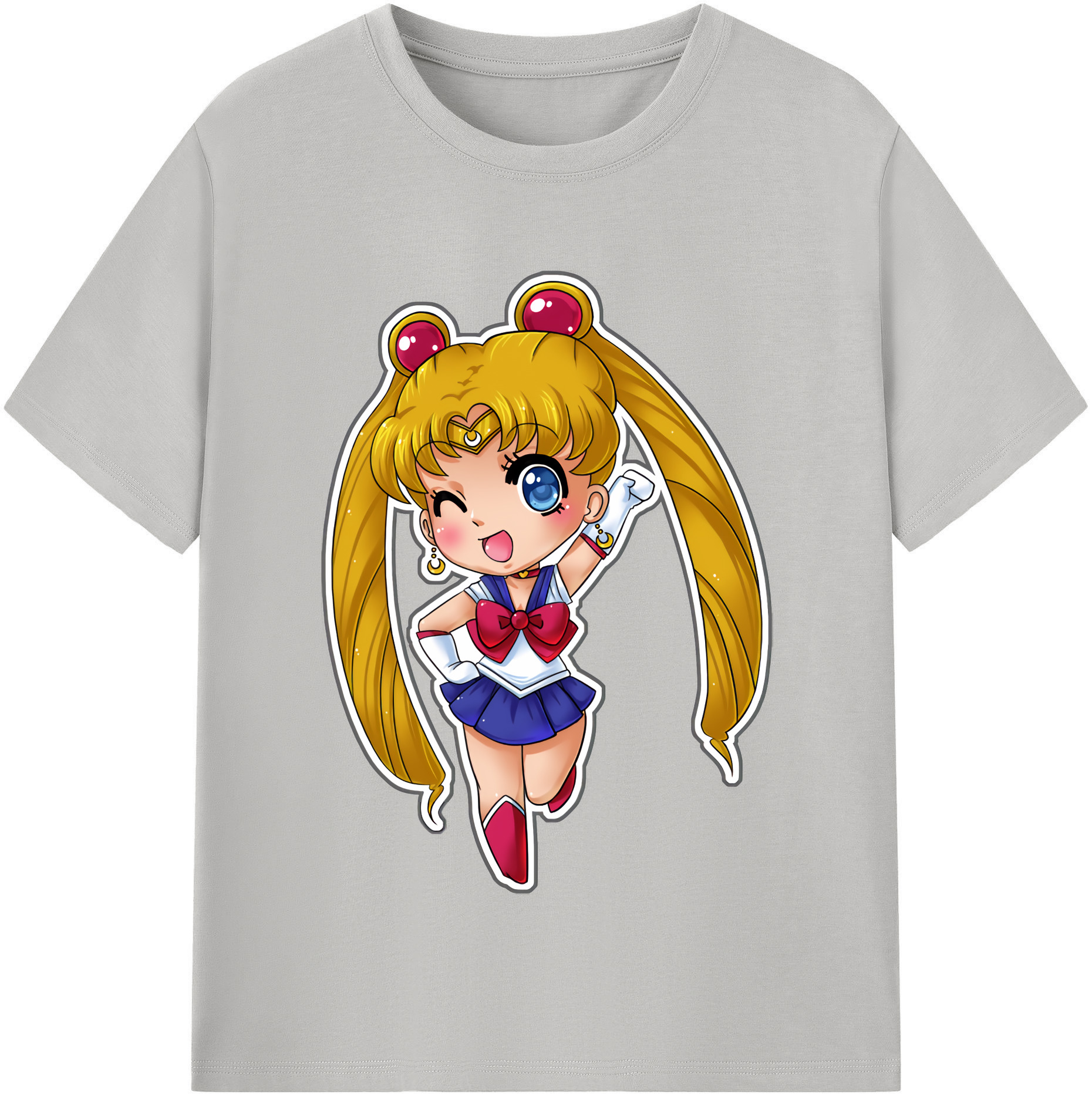 （画像用） 美少女戦士セーラームーン 月野 うさぎ つきの うさぎ Sailor Moon Tsukino Usagi 綿100％半袖Tシャツ（フロントプリント）
