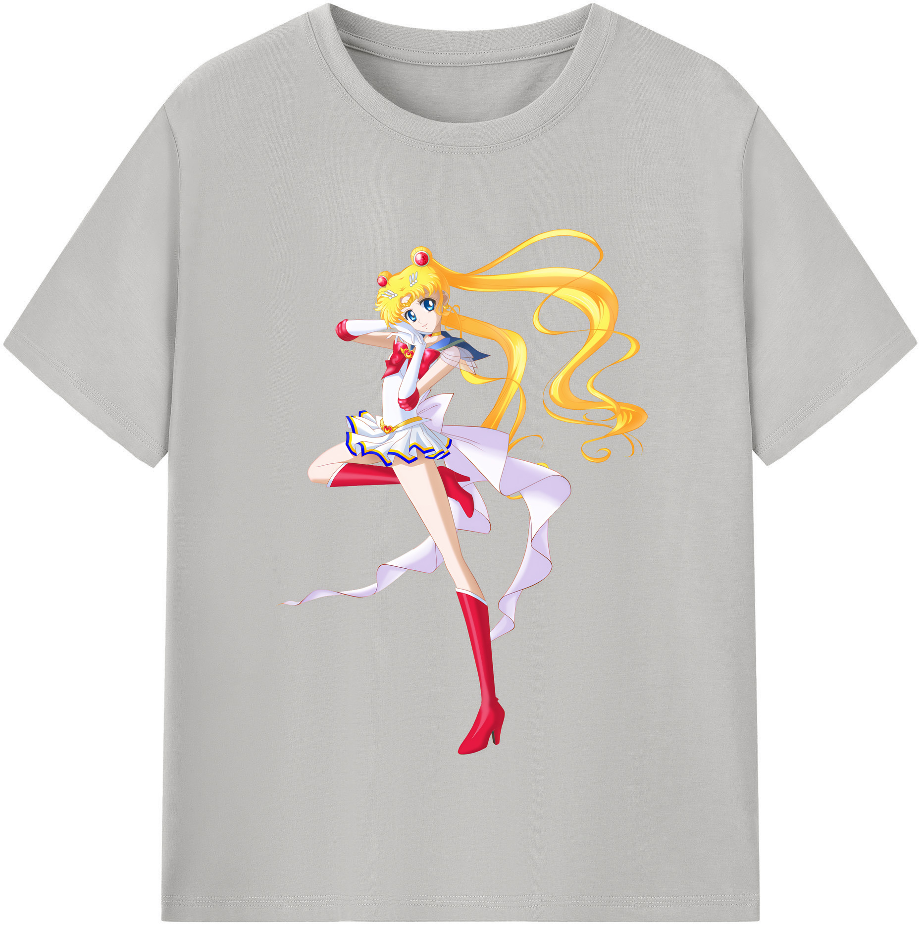 （画像用） 美少女戦士セーラームーン 月野 うさぎ つきの うさぎ Sailor Moon Tsukino Usagi 綿100％半袖Tシャツ（フロントプリント）
