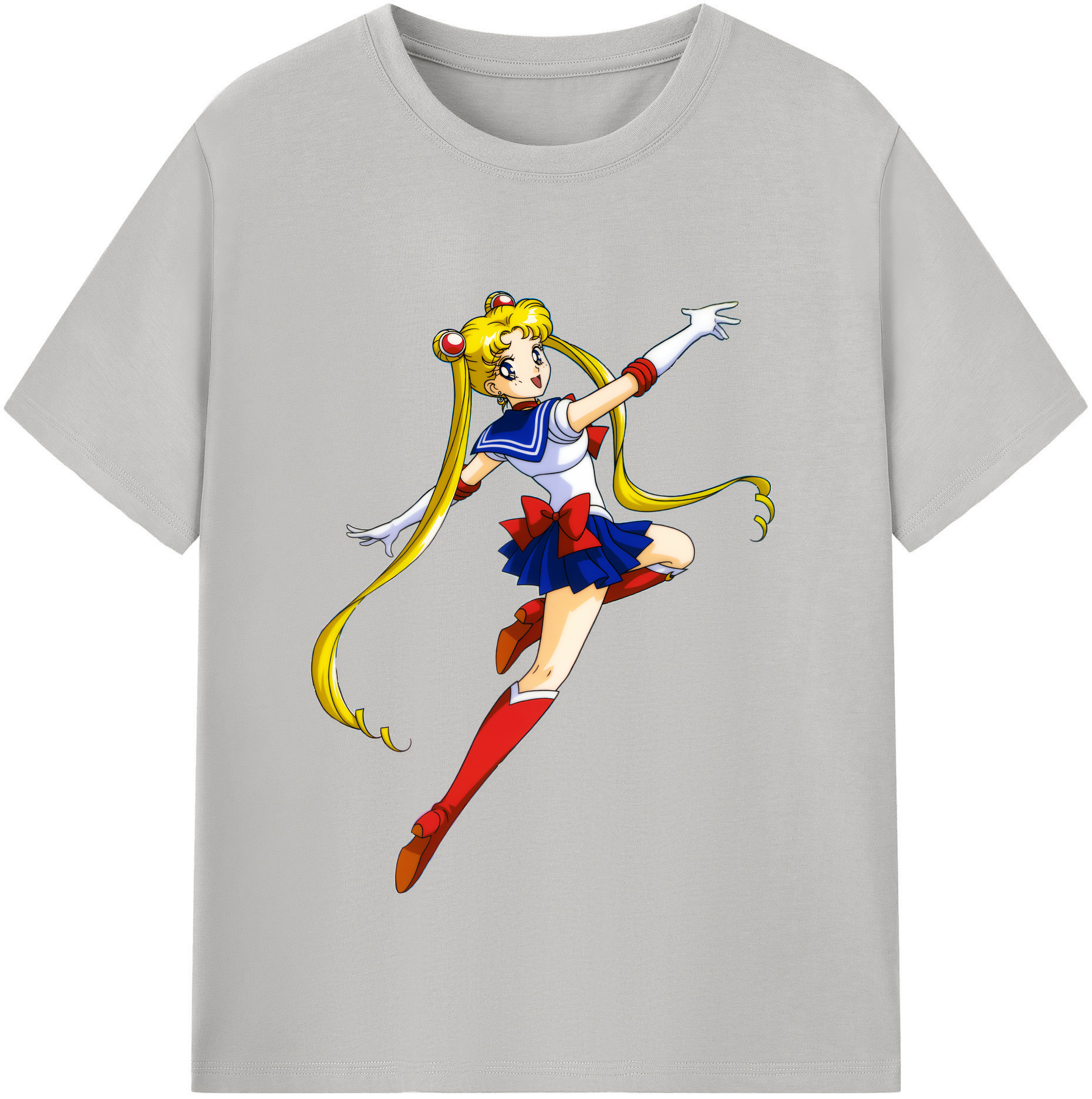 （画像用） 美少女戦士セーラームーン 月野 うさぎ つきの うさぎ Sailor Moon Tsukino Usagi 綿100％半袖Tシャツ（フロントプリント）