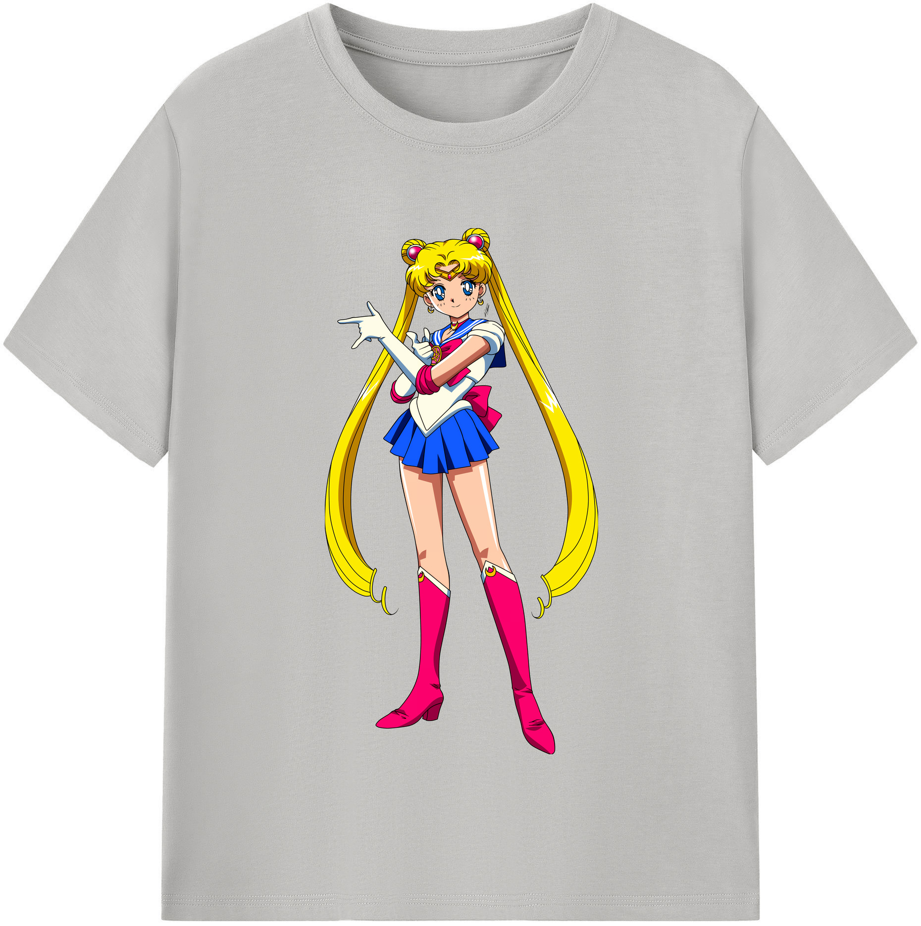 （画像用） 美少女戦士セーラームーン 月野 うさぎ つきの うさぎ Sailor Moon Tsukino Usagi 綿100％半袖Tシャツ（フロントプリント）