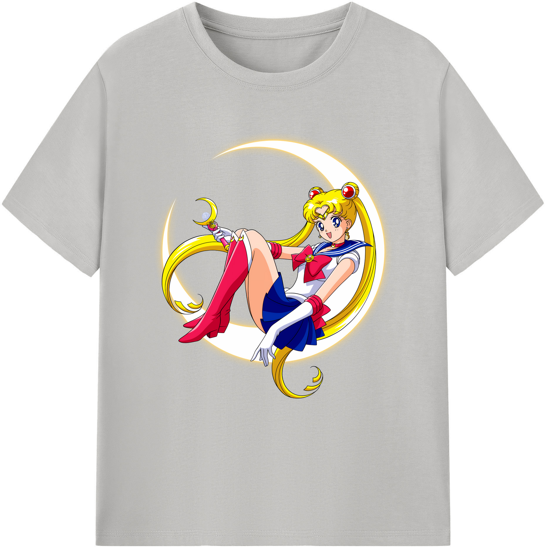 （画像用） 美少女戦士セーラームーン 月野 うさぎ つきの うさぎ Sailor Moon Tsukino Usagi 綿100％半袖Tシャツ（フロントプリント）