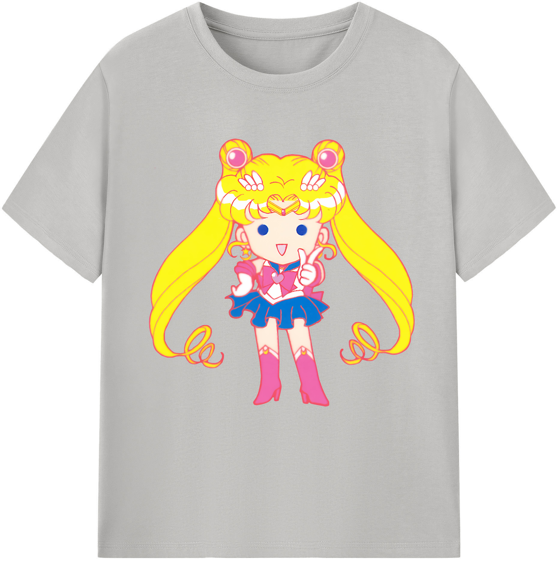 （画像用） 美少女戦士セーラームーン 月野 うさぎ つきの うさぎ Sailor Moon Tsukino Usagi 綿100％半袖Tシャツ（フロントプリント）