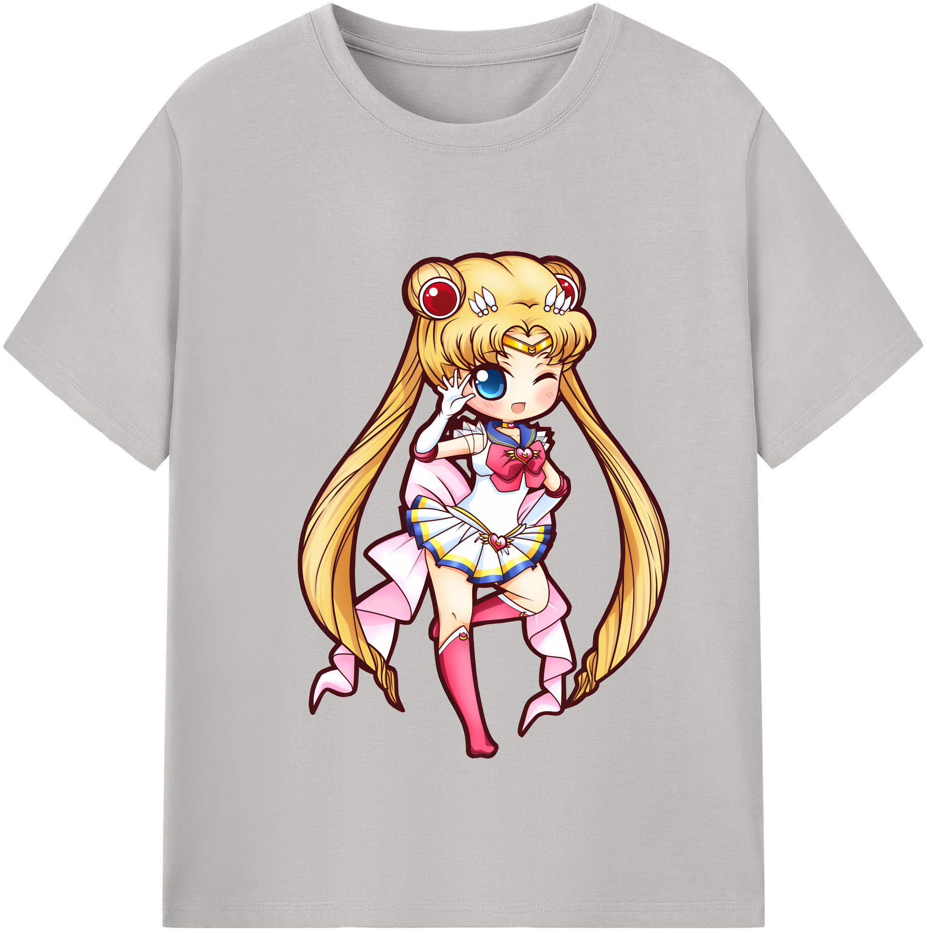 （画像用） 美少女戦士セーラームーン 月野 うさぎ つきの うさぎ Sailor Moon Tsukino Usagi 綿100％半袖Tシャツ（フロントプリント）