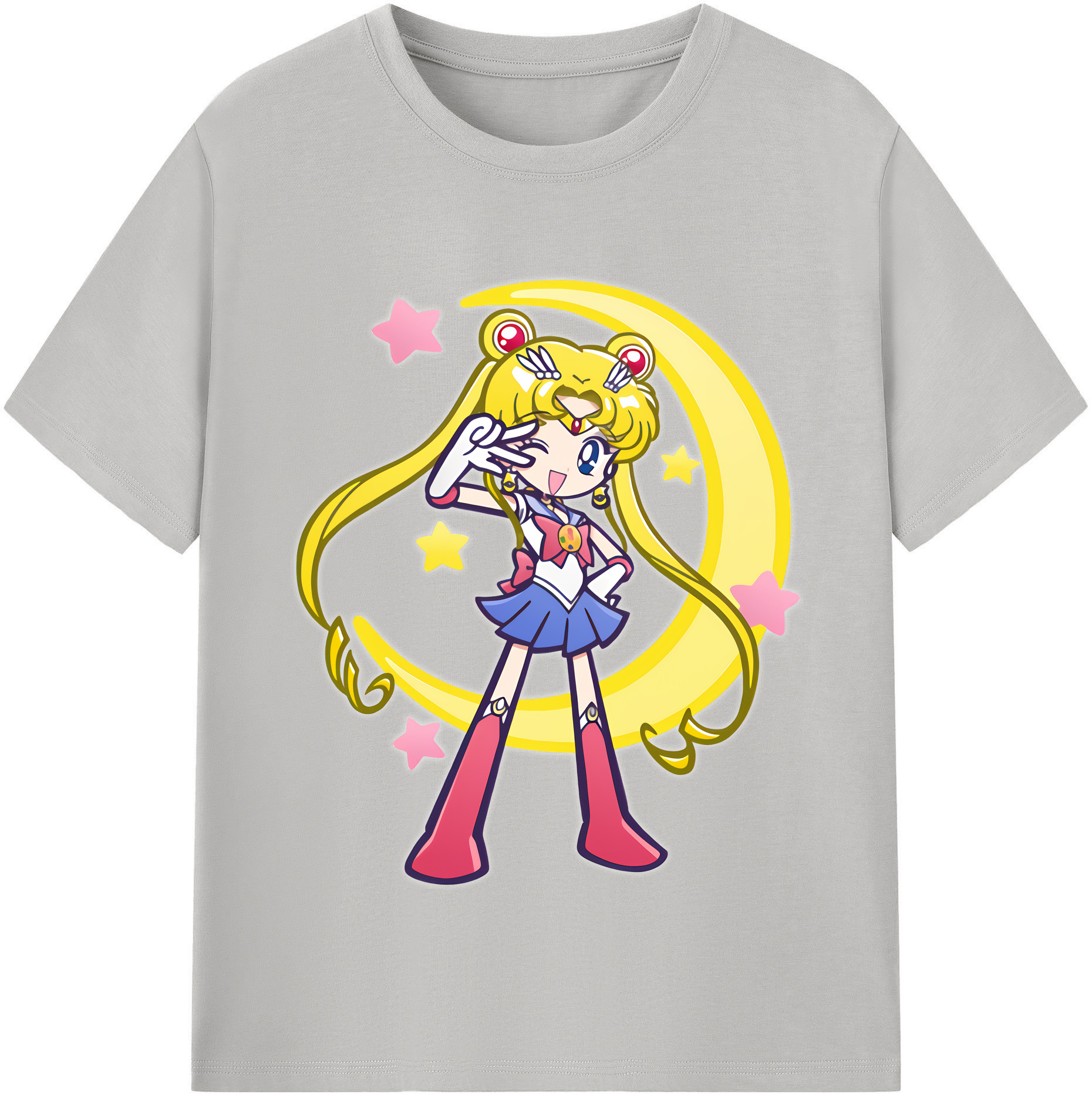 （画像用） 美少女戦士セーラームーン 月野 うさぎ つきの うさぎ Sailor Moon Tsukino Usagi 綿100％半袖Tシャツ（フロントプリント）