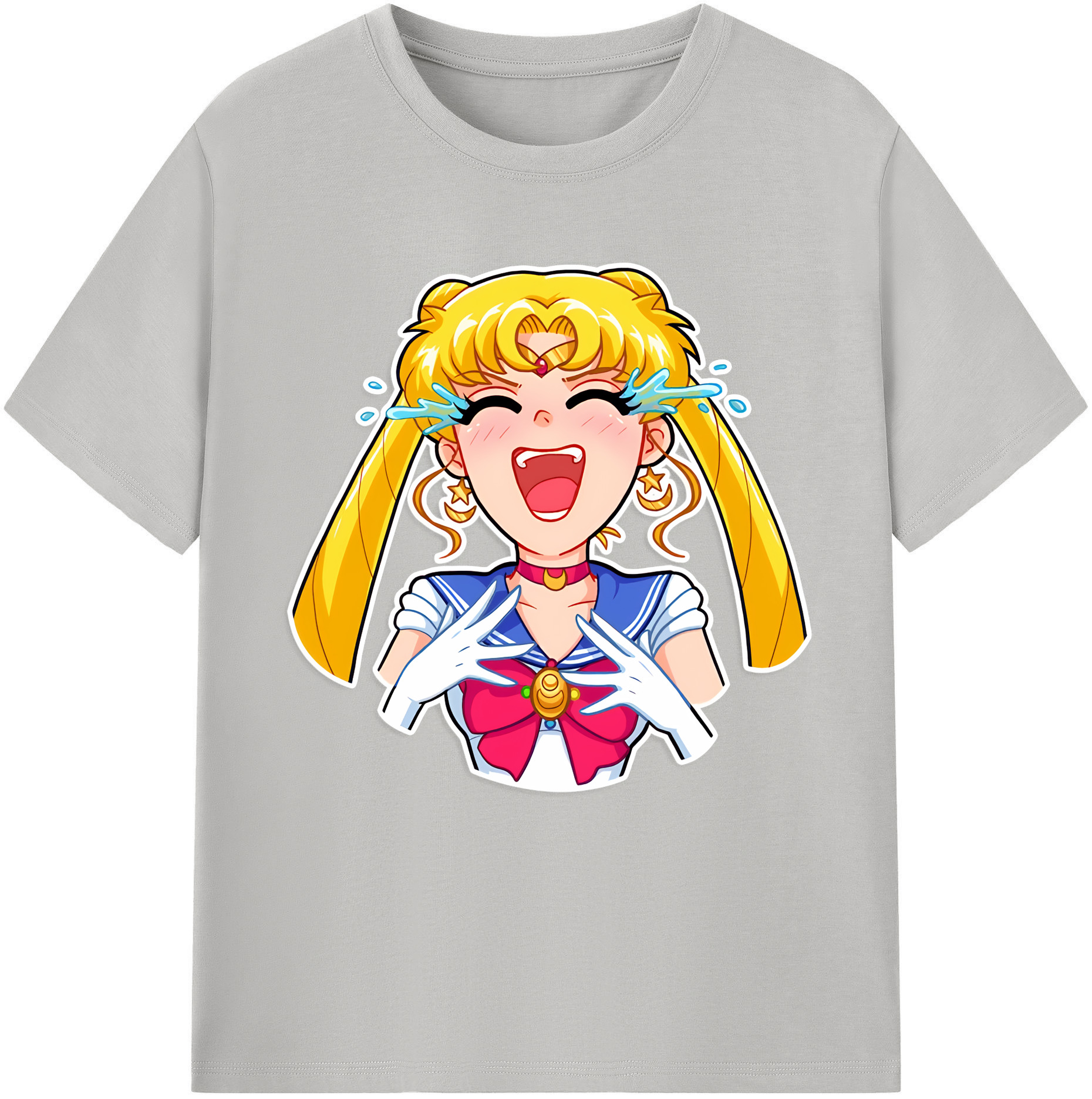 （画像用） 美少女戦士セーラームーン 月野 うさぎ つきの うさぎ Sailor Moon Tsukino Usagi 綿100％半袖Tシャツ（フロントプリント）