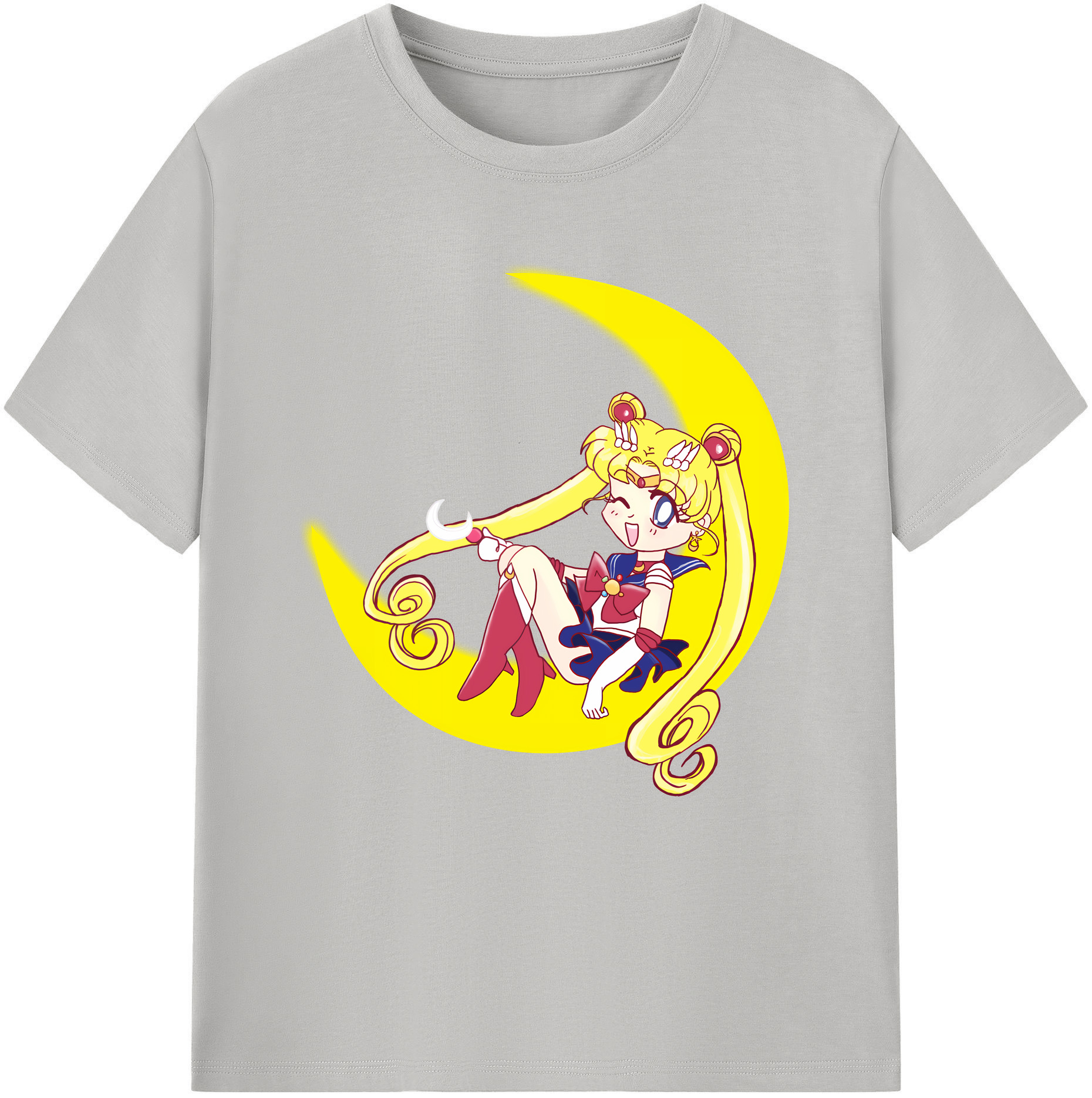 （画像用） 美少女戦士セーラームーン 月野 うさぎ つきの うさぎ Sailor Moon Tsukino Usagi 綿100％半袖Tシャツ（フロントプリント）