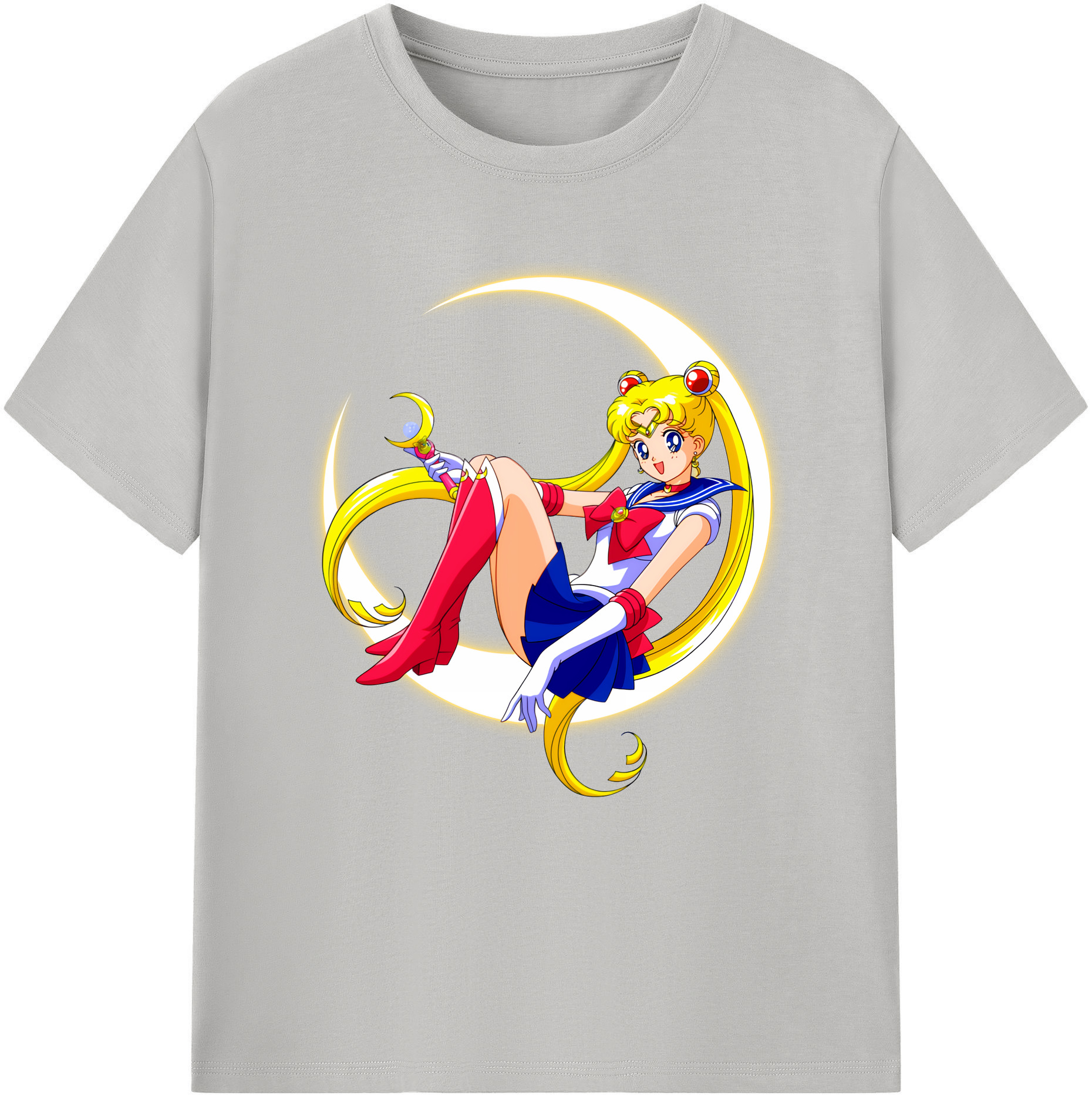 （画像用） 美少女戦士セーラームーン 月野 うさぎ つきの うさぎ Sailor Moon Tsukino Usagi 綿100％半袖Tシャツ（フロントプリント）