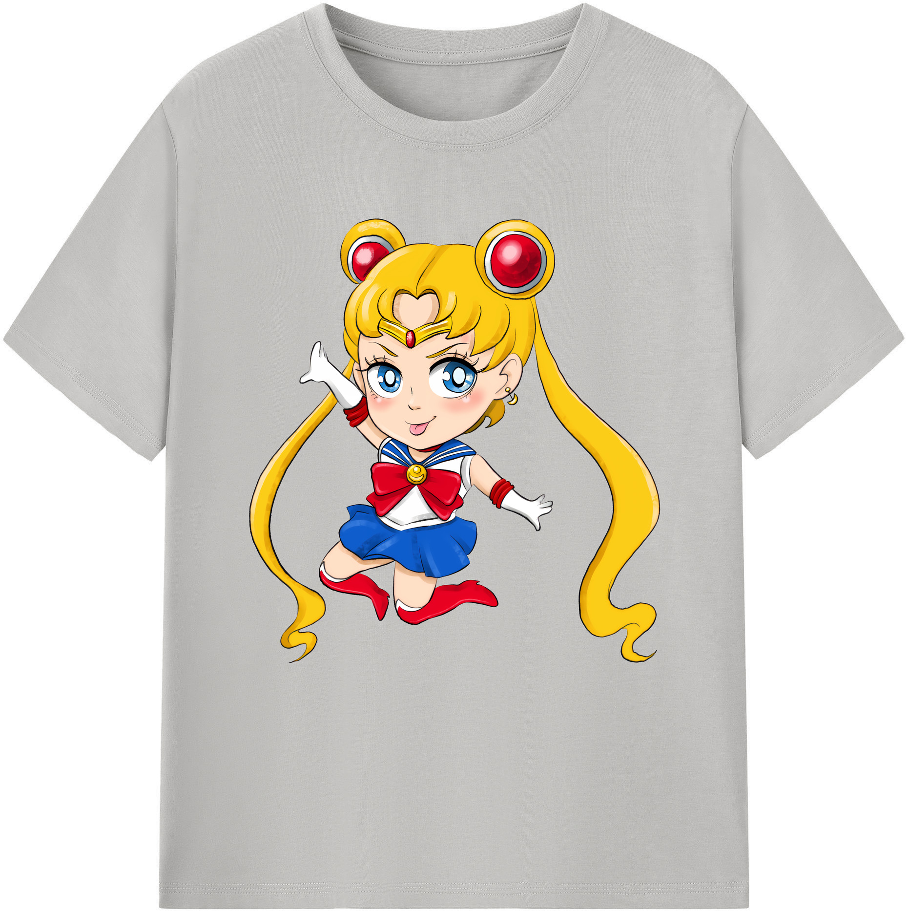 （画像用） 美少女戦士セーラームーン 月野 うさぎ つきの うさぎ Sailor Moon Tsukino Usagi 綿100％半袖Tシャツ（フロントプリント）