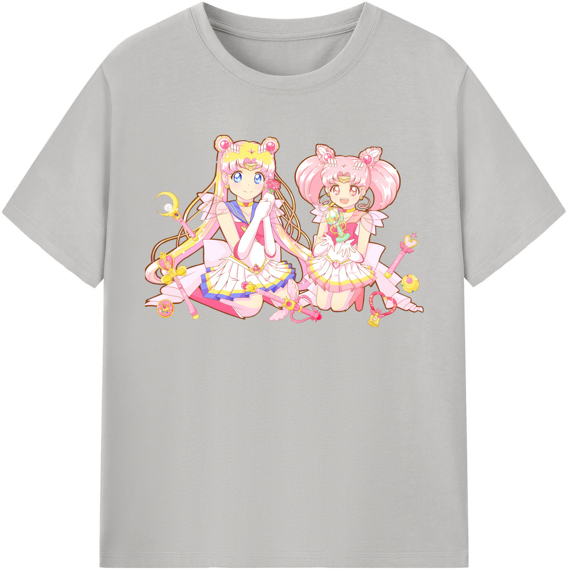 （画像用） 美少女戦士セーラームーン 月野 うさぎ つきの うさぎ Sailor Moon Tsukino Usagi 綿100％半袖Tシャツ（フロントプリント）