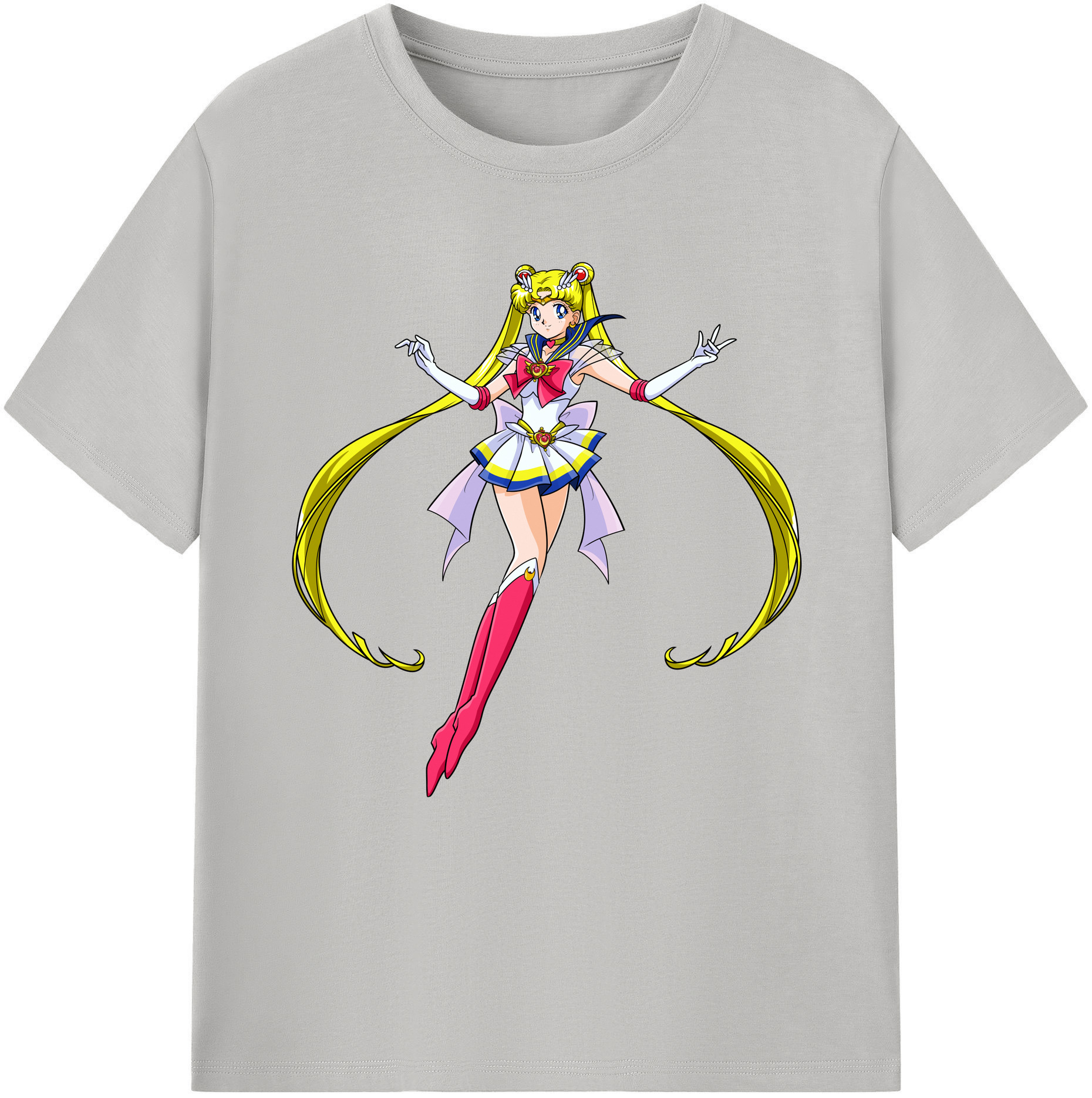 （画像用） 美少女戦士セーラームーン 月野 うさぎ つきの うさぎ Sailor Moon Tsukino Usagi 綿100％半袖Tシャツ（フロントプリント）