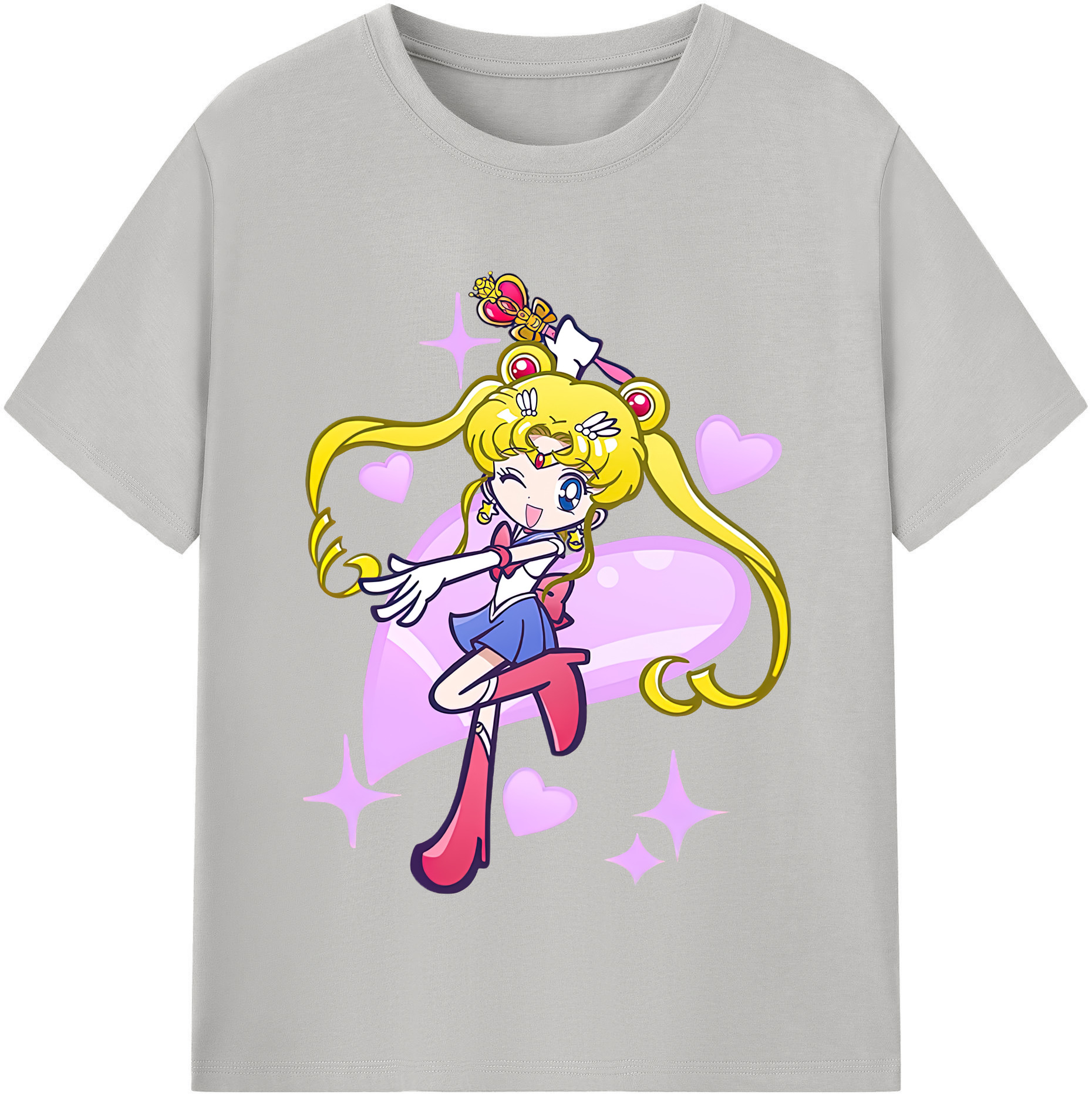（画像用） 美少女戦士セーラームーン 月野 うさぎ つきの うさぎ Sailor Moon Tsukino Usagi 綿100％半袖Tシャツ（フロントプリント）