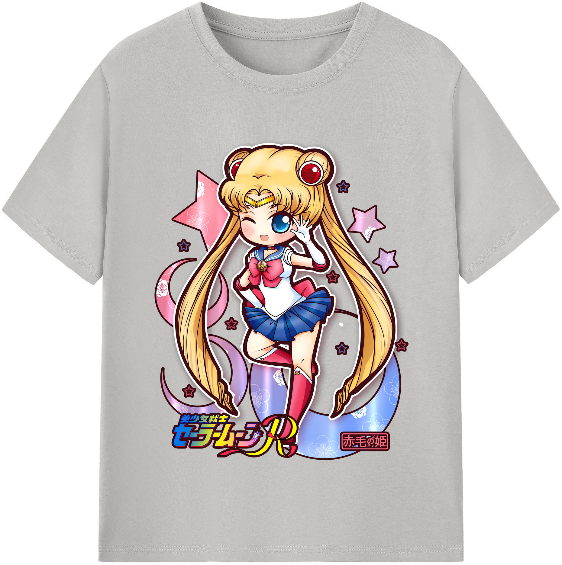 （画像用） 美少女戦士セーラームーン 月野 うさぎ つきの うさぎ Sailor Moon Tsukino Usagi 綿100％半袖Tシャツ（フロントプリント）