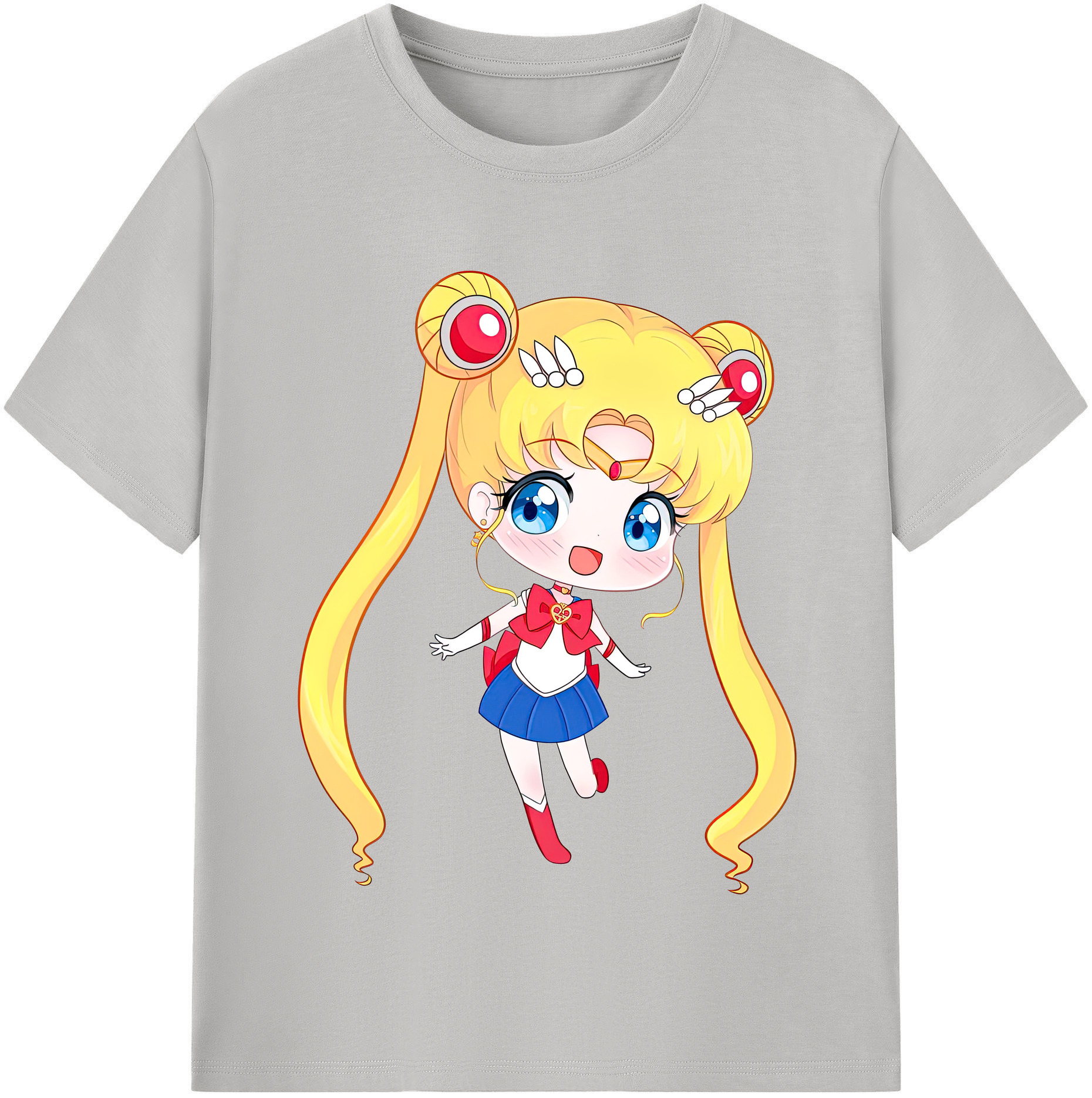 （画像用） 美少女戦士セーラームーン 月野 うさぎ つきの うさぎ Sailor Moon Tsukino Usagi 綿100％半袖Tシャツ（フロントプリント）