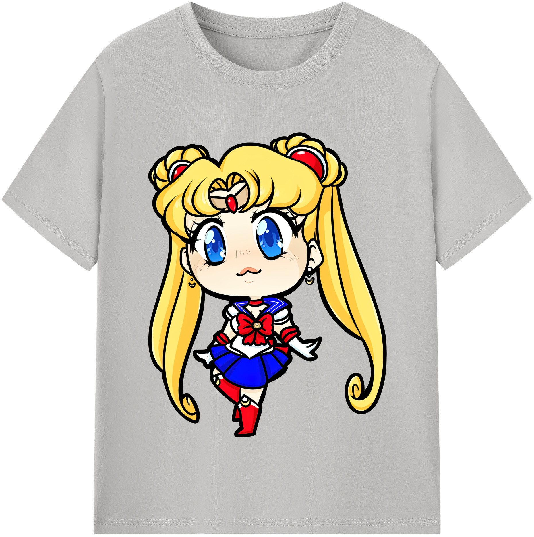 （画像用） 美少女戦士セーラームーン 月野 うさぎ つきの うさぎ Sailor Moon Tsukino Usagi 綿100％半袖Tシャツ（フロントプリント）