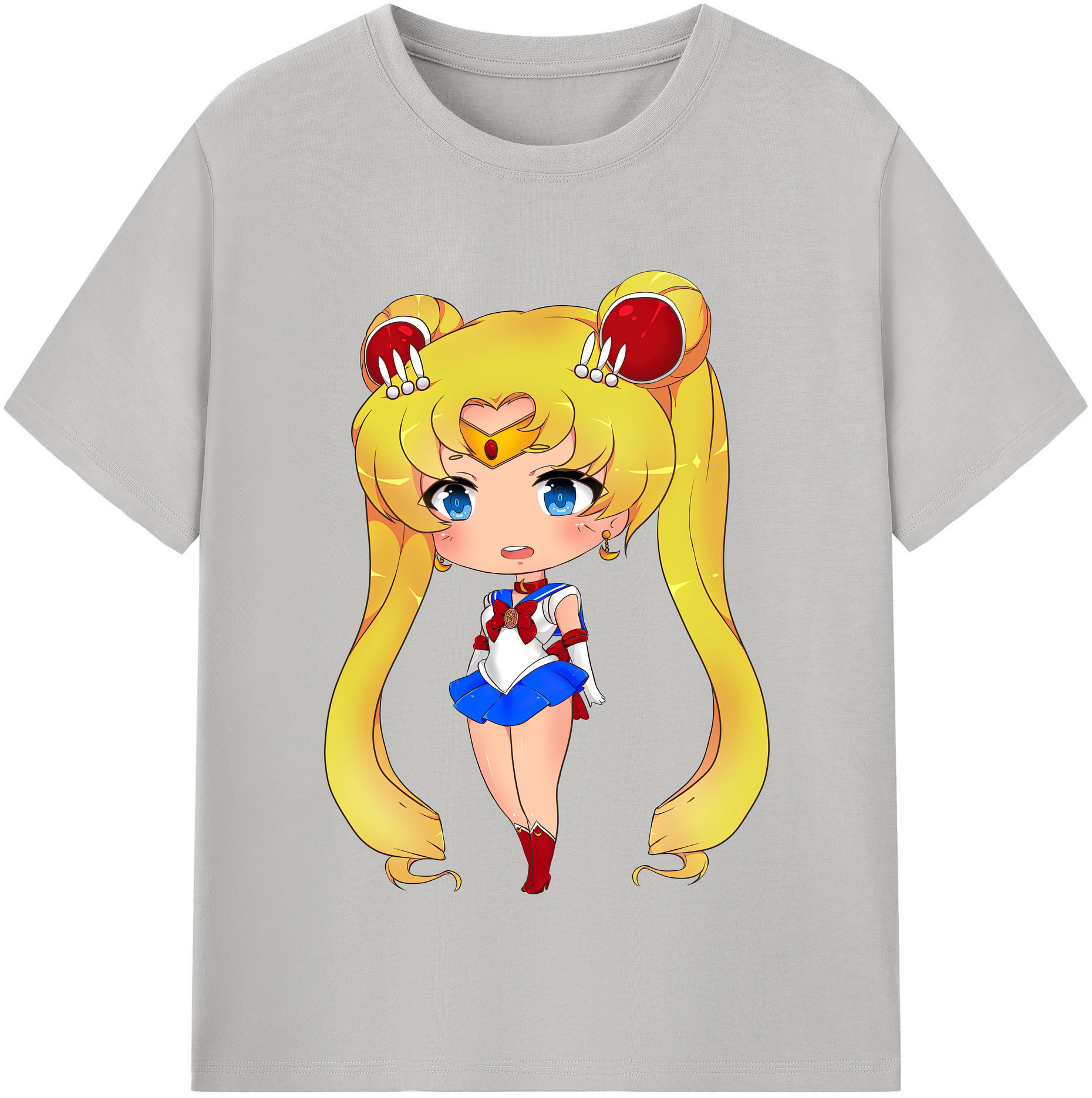 （画像用） 美少女戦士セーラームーン 月野 うさぎ つきの うさぎ Sailor Moon Tsukino Usagi 綿100％半袖Tシャツ（フロントプリント）