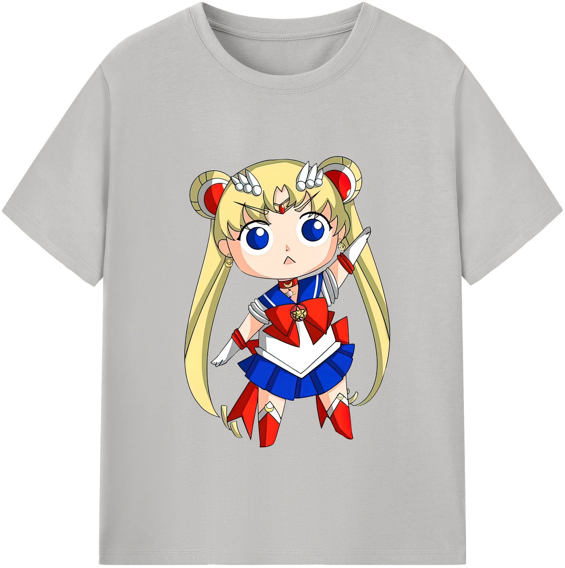 （画像用） 美少女戦士セーラームーン 月野 うさぎ つきの うさぎ Sailor Moon Tsukino Usagi 綿100％半袖Tシャツ（フロントプリント）