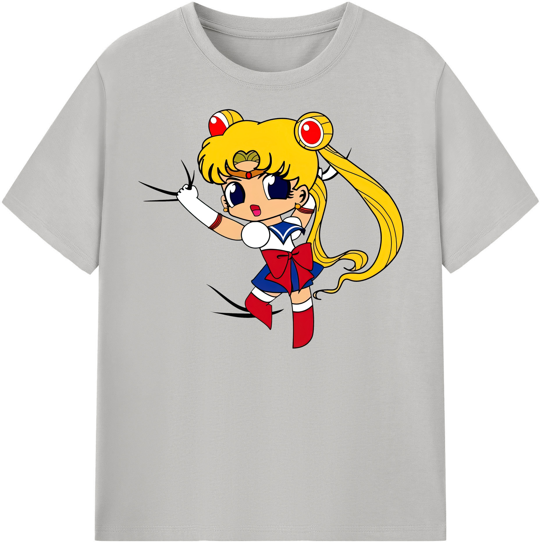 （画像用） 美少女戦士セーラームーン 月野 うさぎ つきの うさぎ Sailor Moon Tsukino Usagi 綿100％半袖Tシャツ（フロントプリント）