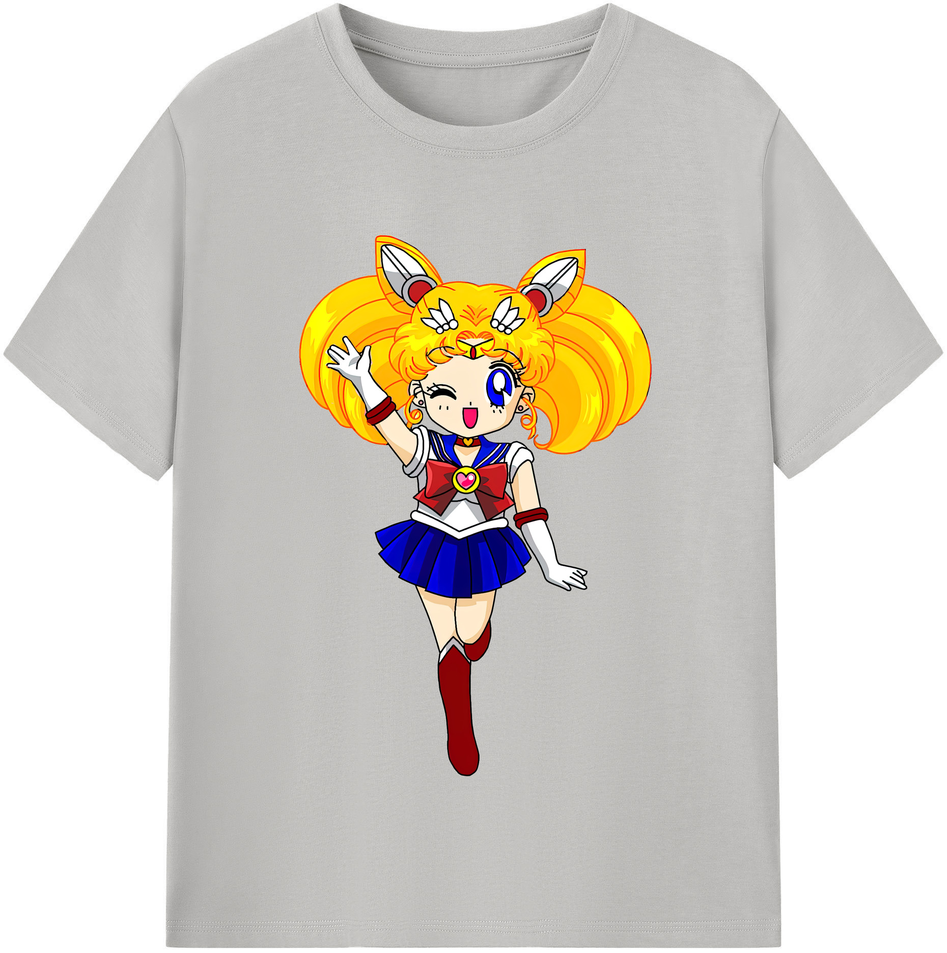 （画像用） 美少女戦士セーラームーン 月野 うさぎ つきの うさぎ Sailor Moon Tsukino Usagi 綿100％半袖Tシャツ（フロントプリント）