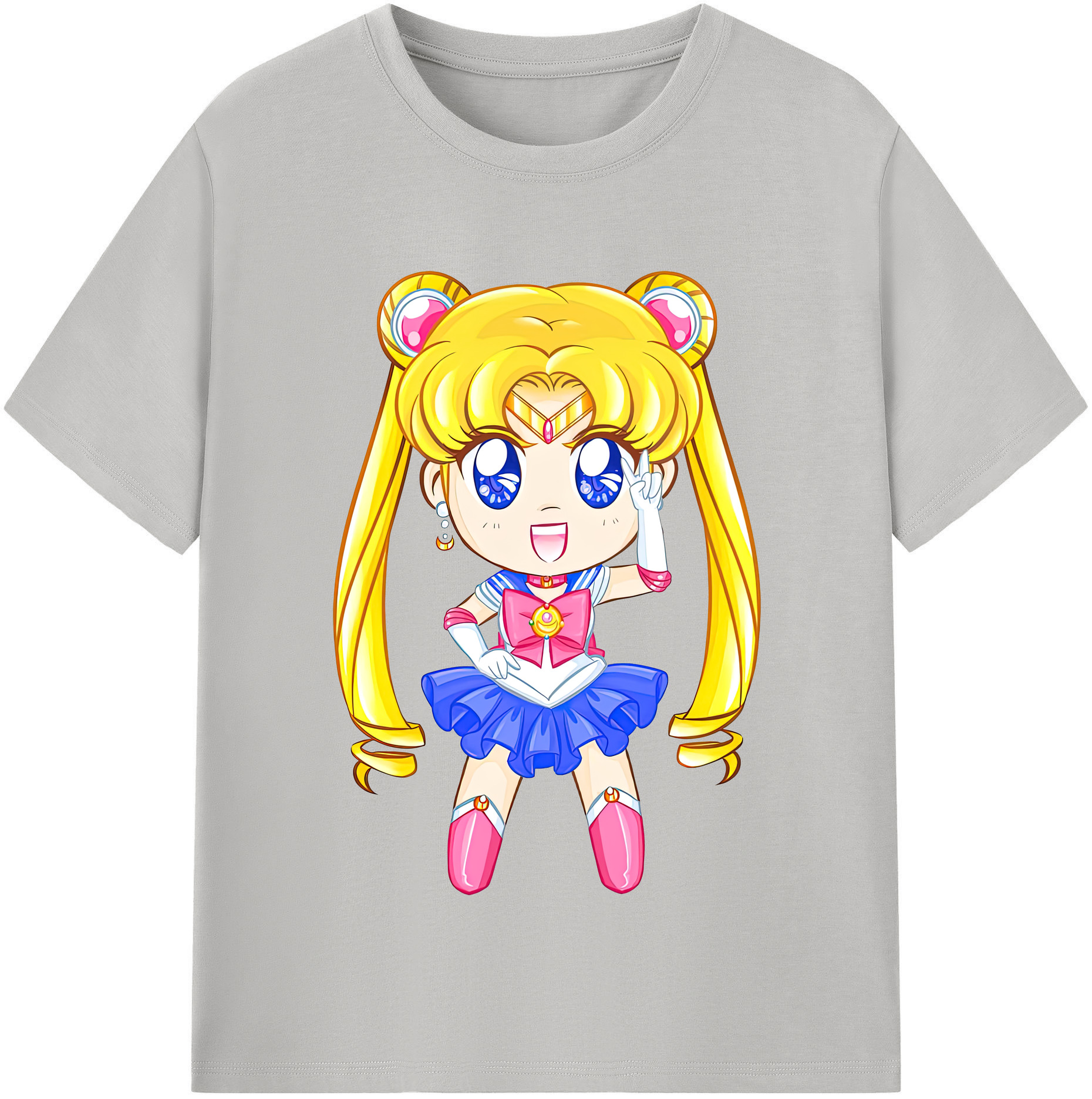 （画像用） 美少女戦士セーラームーン 月野 うさぎ つきの うさぎ Sailor Moon Tsukino Usagi 綿100％半袖Tシャツ（フロントプリント）